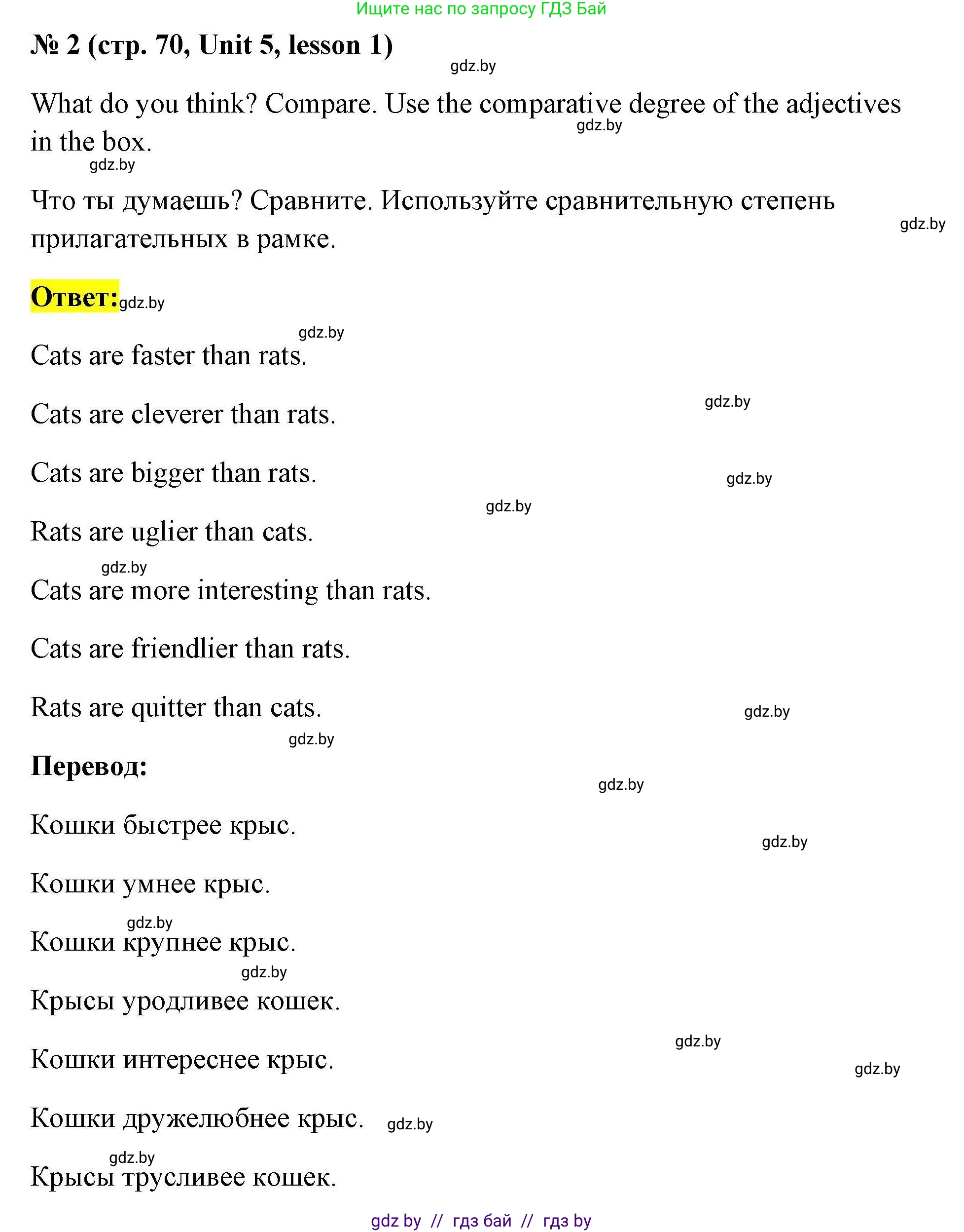 Английский язык (english), 4 класс практикум по грамматике (grammar), автор: Севрюкова Татьяна Юрьевна, издательство Аверсэв, Минск, 2023, страница 70, номер 2, Решение