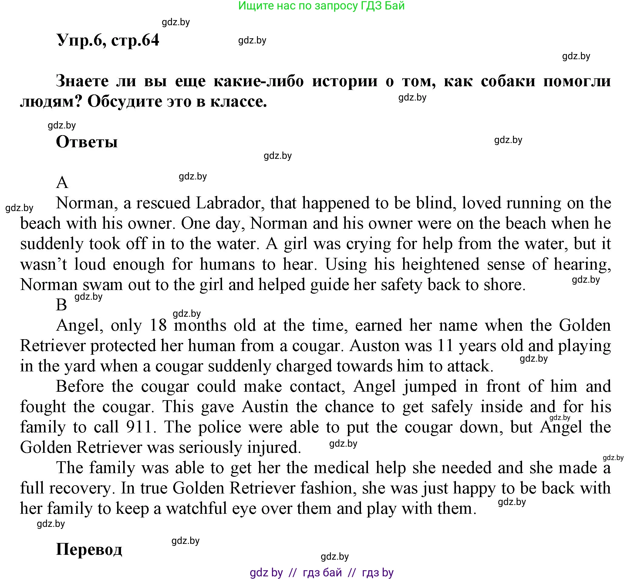 Английский язык (english), 5 класс Учебник, авторы: Демченко Наталья Валентиновна, Севрюкова Татьяна Юрьевна, Наумова Елена Георгиевна, Юхнель Наталья Валентиновна, Лапицкая Людмила Михайловна (Lapitskaya Ludmila), издательство Адукацыя i выхаванне, Минск, 2017, Часть ( Part) 1, страница 64, номер 6, Решение 1