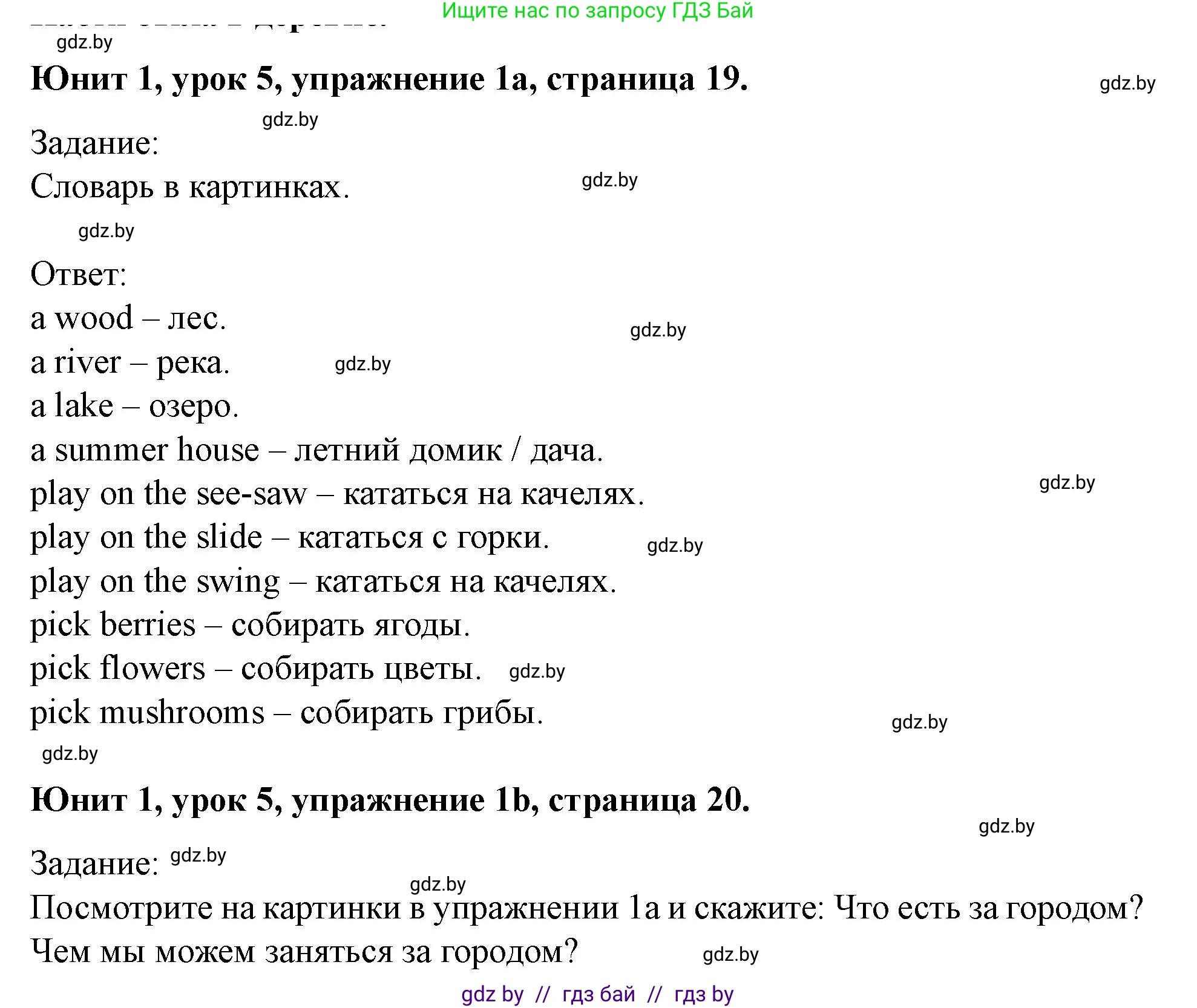 Английский язык (english), 5 класс Учебник (Student's book), авторы: Лапицкая Людмила Михайловна (Lapitskaya Ludmila), Калишевич Алла Ивановна, Севрюкова Татьяна Юрьевна, Седунова Наталья Михайловна (Sedunova Natalia), издательство Вышэйшая школа, Минск, 2020, Часть 1, страница 19, номер 1, Решение 1