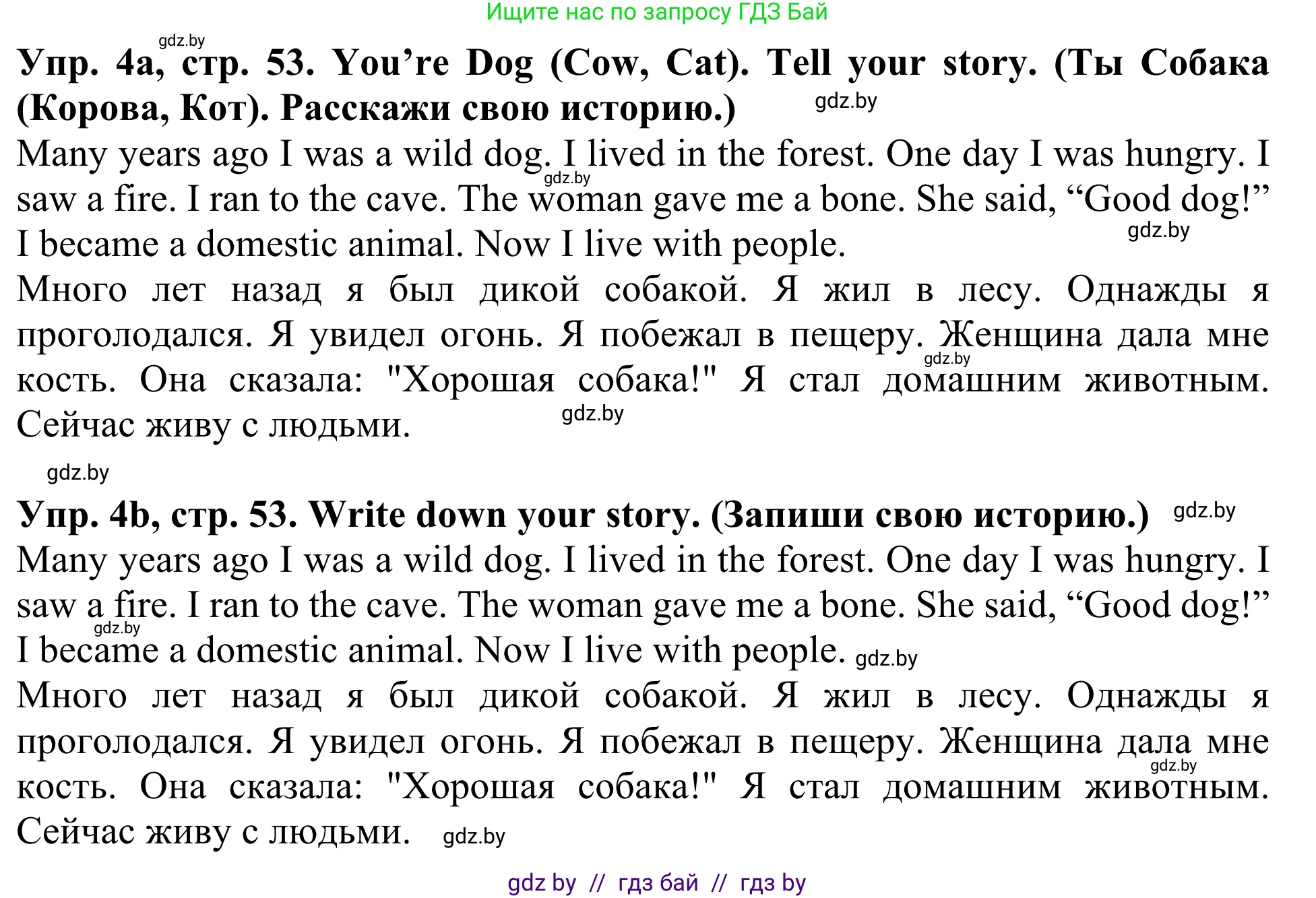 Английский язык (english), 5 класс Учебник (Student's book), авторы: Лапицкая Людмила Михайловна (Lapitskaya Ludmila), Калишевич Алла Ивановна, Севрюкова Татьяна Юрьевна, Седунова Наталья Михайловна (Sedunova Natalia), издательство Вышэйшая школа, Минск, 2020, Часть 1, страница 53, номер 4, Решение 2