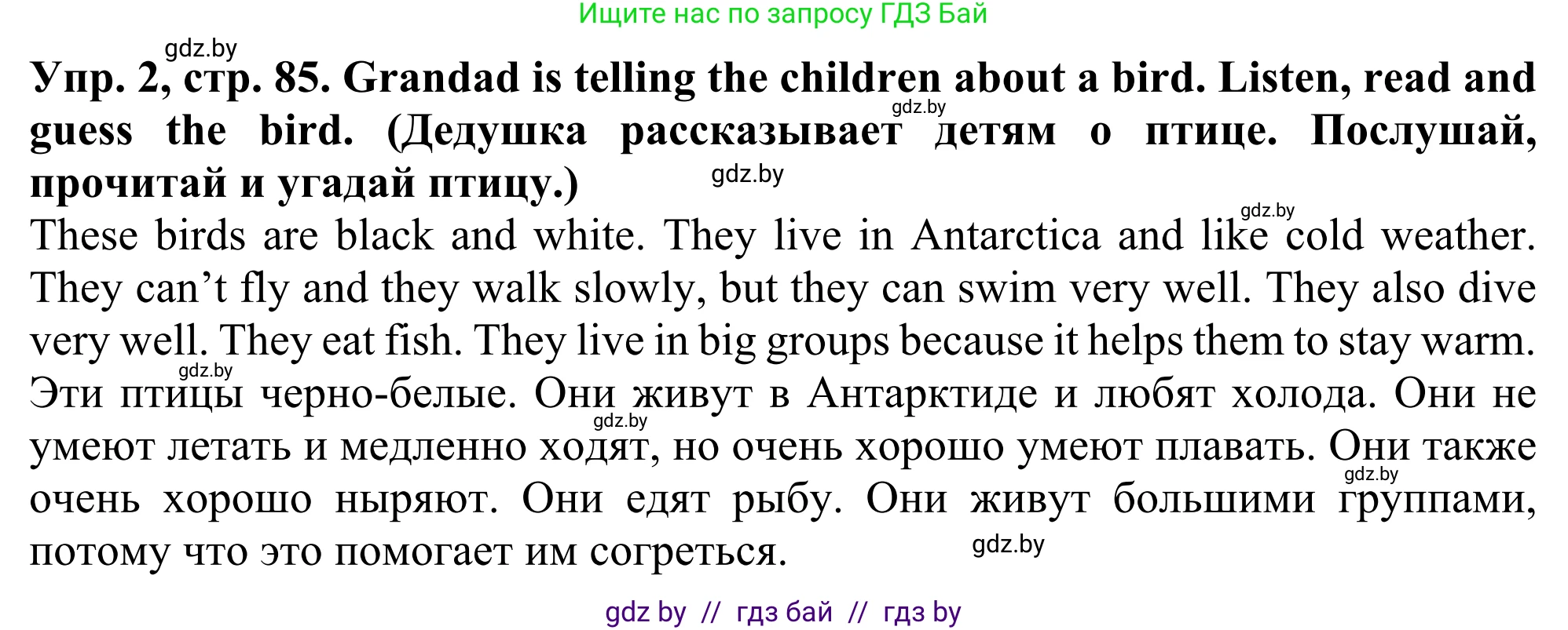 Английский язык (english), 5 класс Учебник (Student's book), авторы: Лапицкая Людмила Михайловна (Lapitskaya Ludmila), Калишевич Алла Ивановна, Севрюкова Татьяна Юрьевна, Седунова Наталья Михайловна (Sedunova Natalia), издательство Вышэйшая школа, Минск, 2020, Часть 2, страница 85, номер 2, Решение 2