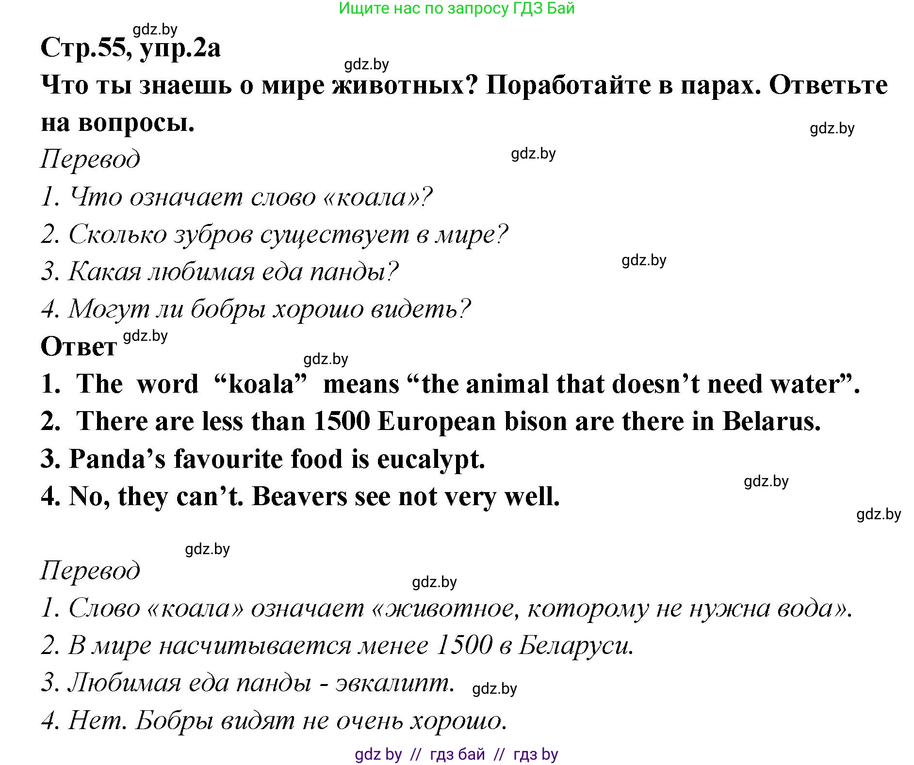 Английский язык (english), 6 класс Учебник, авторы: Юхнель Наталья Валентиновна, Наумова Елена Георгиевна, Малиновская Елена Александровна, издательство Адукацыя i выхаванне, Минск, 2021, страница 55, номер 2, Решение