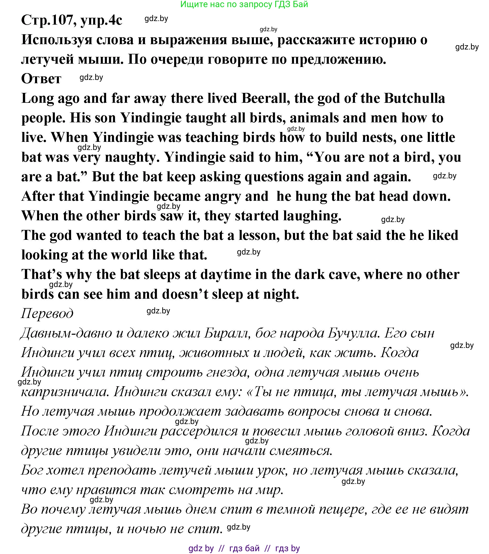 Английский язык (english), 6 класс Учебник, авторы: Юхнель Наталья Валентиновна, Наумова Елена Георгиевна, Малиновская Елена Александровна, издательство Адукацыя i выхаванне, Минск, 2021, страница 107, номер 4, Решение (продолжение 2)