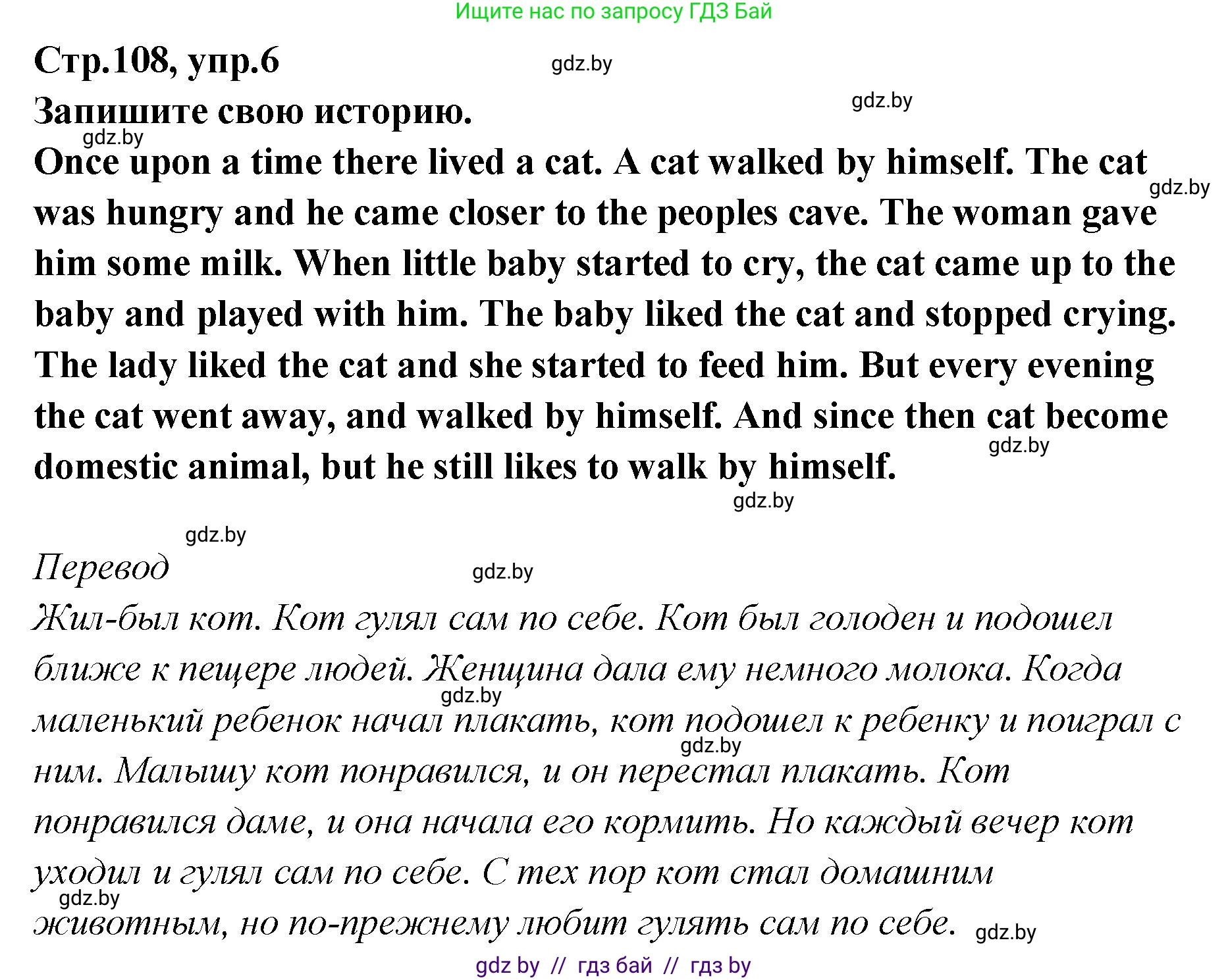 Английский язык (english), 6 класс Учебник, авторы: Юхнель Наталья Валентиновна, Наумова Елена Георгиевна, Малиновская Елена Александровна, издательство Адукацыя i выхаванне, Минск, 2021, страница 108, номер 6, Решение