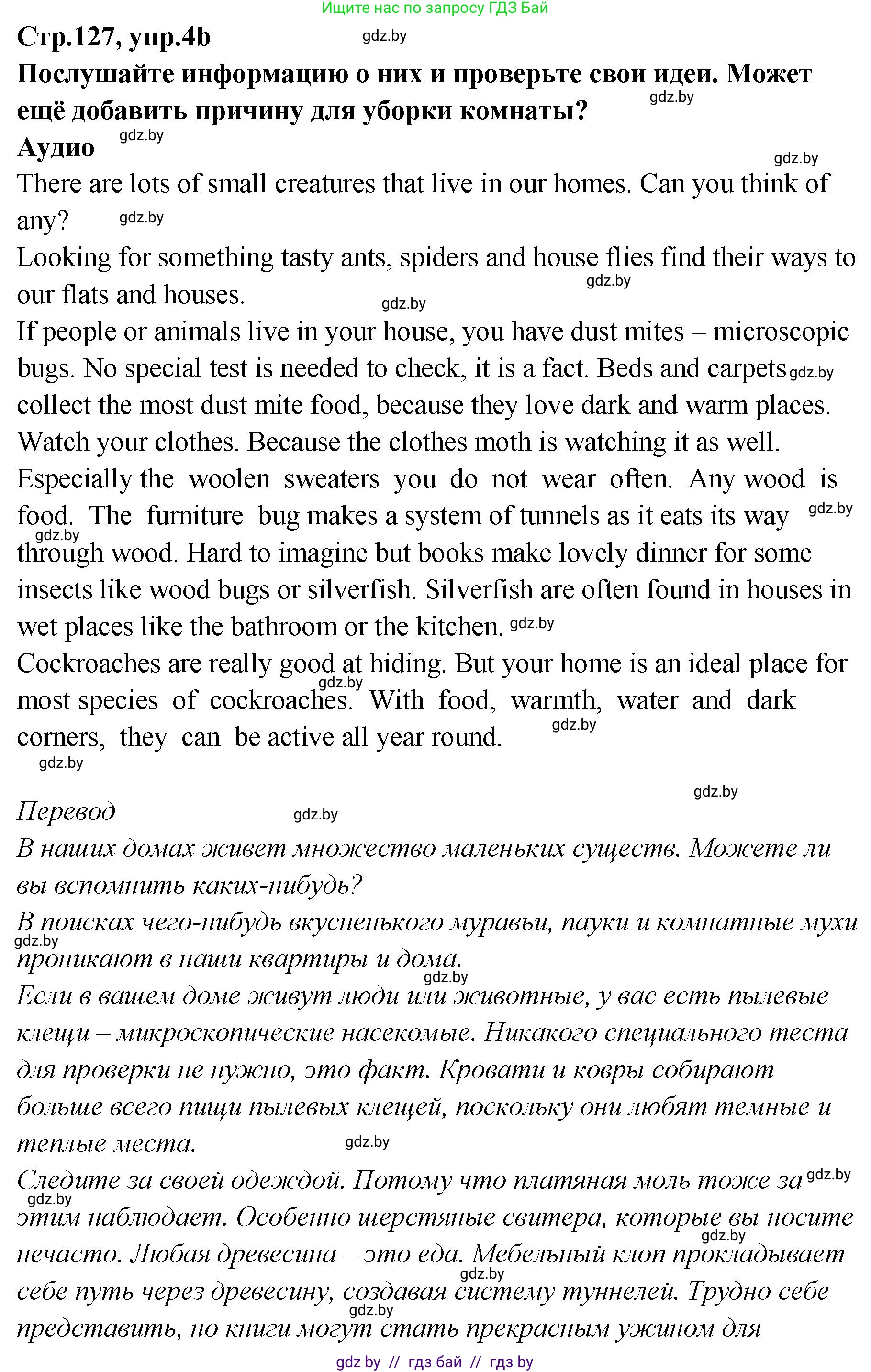 Английский язык (english), 6 класс Учебник, авторы: Юхнель Наталья Валентиновна, Наумова Елена Георгиевна, Малиновская Елена Александровна, издательство Адукацыя i выхаванне, Минск, 2021, страница 127, номер 4, Решение (продолжение 2)