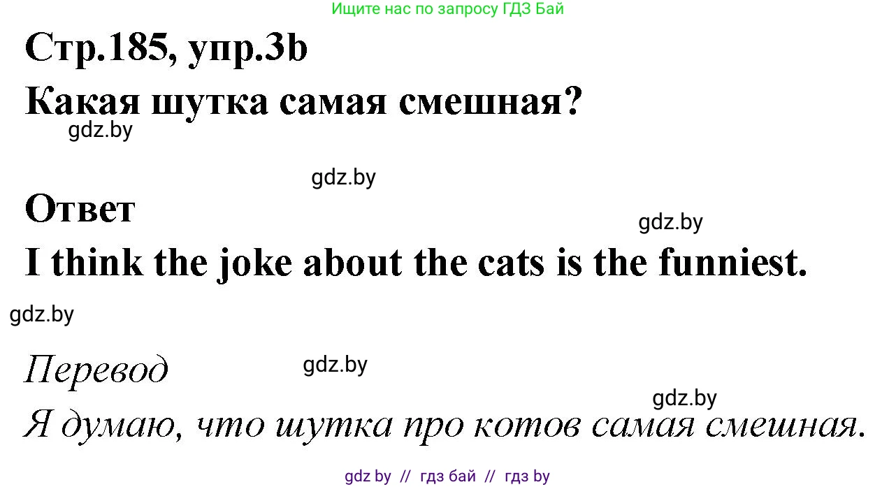 Английский язык (english), 6 класс Учебник, авторы: Юхнель Наталья Валентиновна, Наумова Елена Георгиевна, Малиновская Елена Александровна, издательство Адукацыя i выхаванне, Минск, 2021, страница 185, номер 3, Решение (продолжение 2)