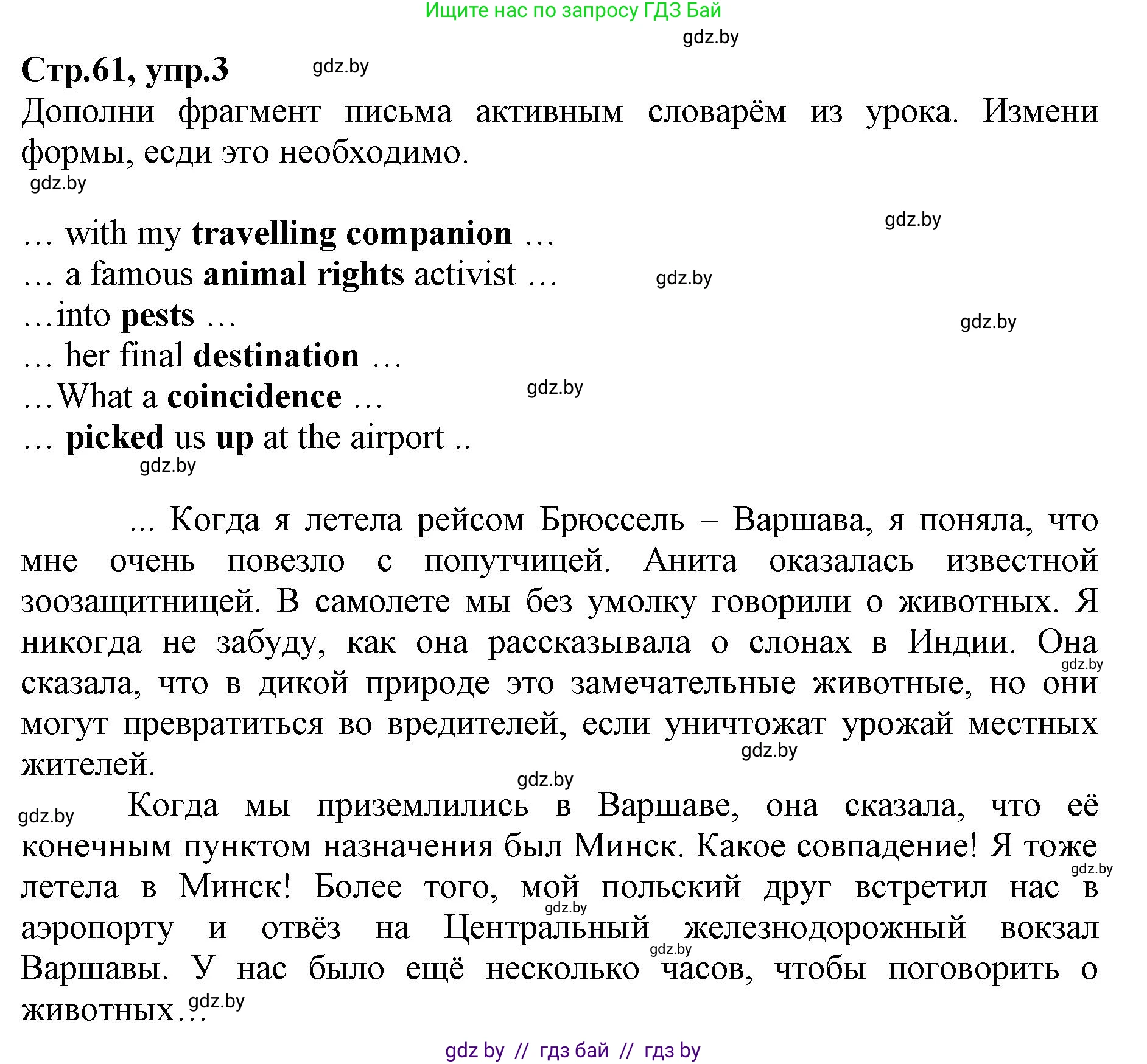 Английский язык (english), 7 класс Рабочая тетрадь (workbook), авторы: Демченко Наталья Валентиновна, Севрюкова Татьяна Юрьевна, Наумова Елена Георгиевна, Юхнель Наталья Валентиновна, Манешина А В, Маслёнченко Н А, Рыбалко О Н, издательство Аверсэв, Минск, 2021, голубого цвета, Часть ( Part) 2, страница 61, номер 3, Решение