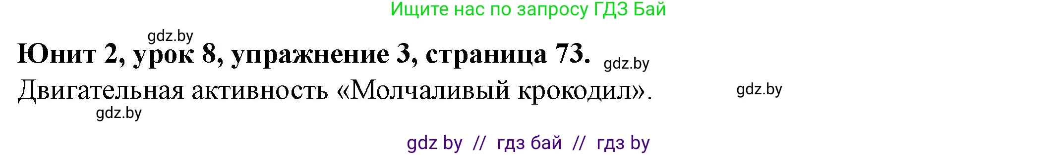 Английский язык (english), 8 класс Учебник, авторы: Демченко Наталья Валентиновна, Севрюкова Татьяна Юрьевна, Наумова Елена Георгиевна, Рыбалко О Н, Манешина А В, Маслёнченко Н А, Бушуева Эдите Владиславовна, издательство Вышэйшая школа, Минск, 2020, розового цвета, Часть ( Part) 1, страница 73, номер 3, Решение