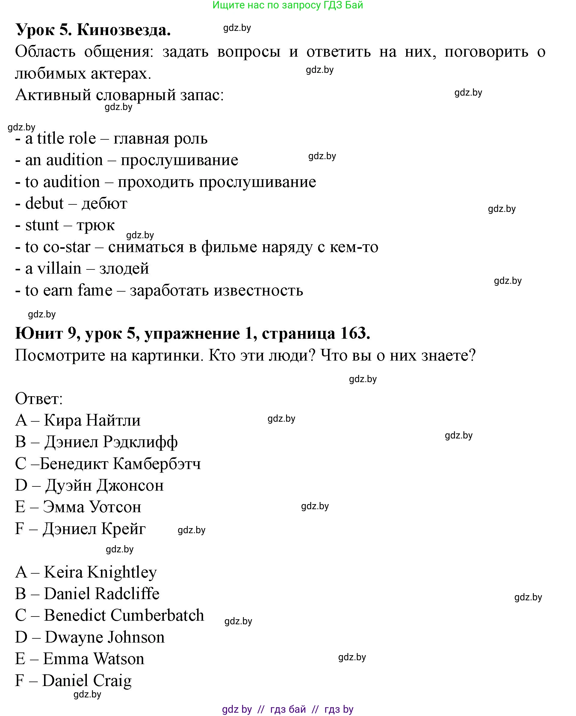 Английский язык (english), 8 класс Учебник, авторы: Демченко Наталья Валентиновна, Севрюкова Татьяна Юрьевна, Наумова Елена Георгиевна, Рыбалко О Н, Манешина А В, Маслёнченко Н А, Бушуева Эдите Владиславовна, издательство Вышэйшая школа, Минск, 2020, розового цвета, Часть ( Part) 2, страница 163, номер 1, Решение
