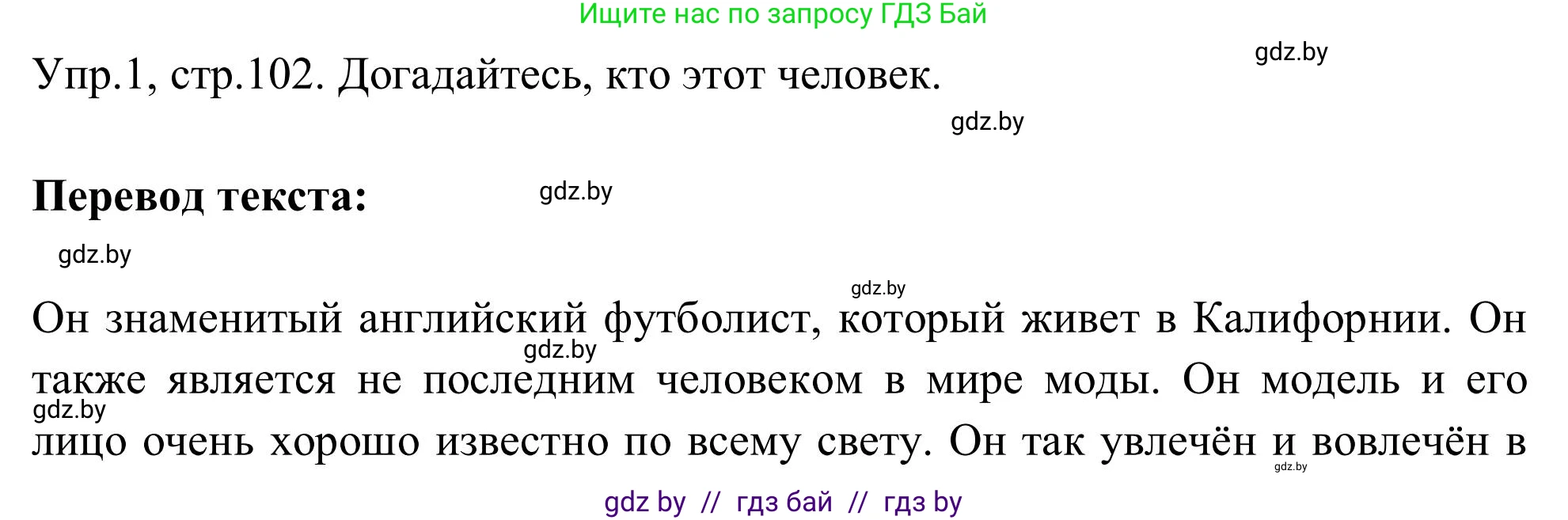 Английский язык (english), 9 класс Учебник (Student's book), авторы: Лапицкая Людмила Михайловна (Lapitskaya Ludmila), Демченко Наталья Валентиновна, Волков Андрей Валерьевич, Калишевич Алла Ивановна, Севрюкова Татьяна Юрьевна, Юхнель Наталья Валентиновна, издательство Вышэйшая школа, Минск, 2018, страница 102, номер 1, Решение 2