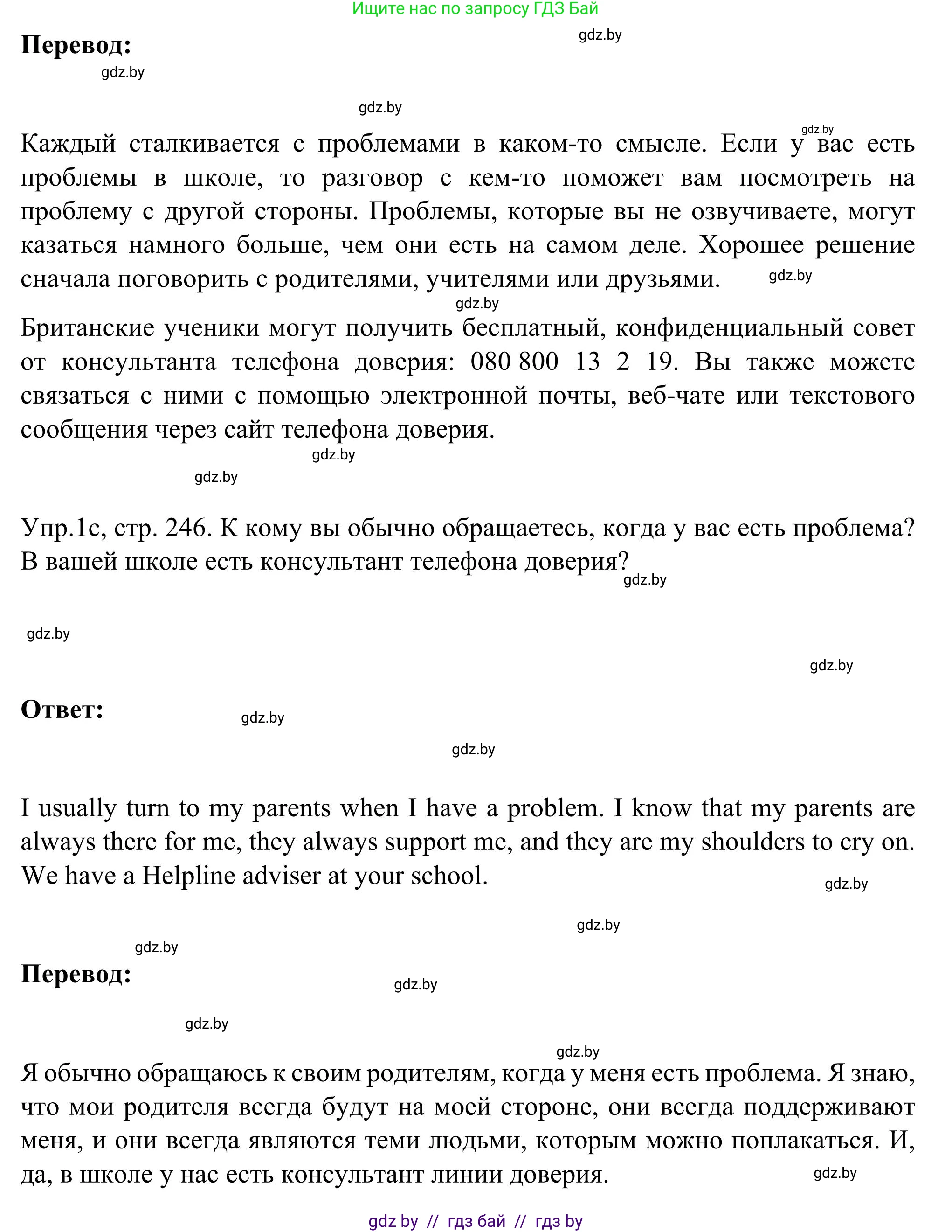 Английский язык (english), 9 класс Учебник (Student's book), авторы: Лапицкая Людмила Михайловна (Lapitskaya Ludmila), Демченко Наталья Валентиновна, Волков Андрей Валерьевич, Калишевич Алла Ивановна, Севрюкова Татьяна Юрьевна, Юхнель Наталья Валентиновна, издательство Вышэйшая школа, Минск, 2018, страница 246, номер 1, Решение 2 (продолжение 2)