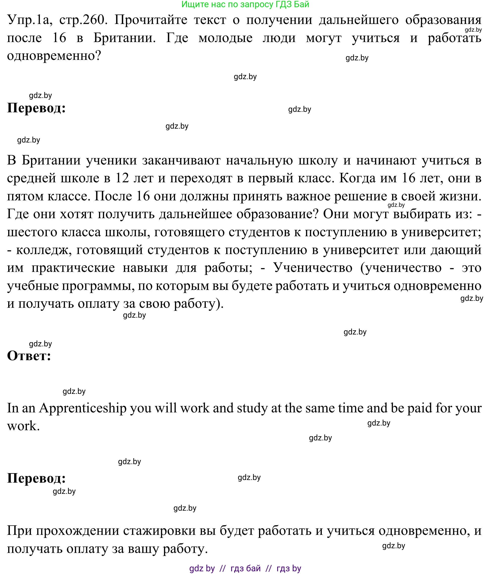 Английский язык (english), 9 класс Учебник (Student's book), авторы: Лапицкая Людмила Михайловна (Lapitskaya Ludmila), Демченко Наталья Валентиновна, Волков Андрей Валерьевич, Калишевич Алла Ивановна, Севрюкова Татьяна Юрьевна, Юхнель Наталья Валентиновна, издательство Вышэйшая школа, Минск, 2018, страница 260, номер 1, Решение 2