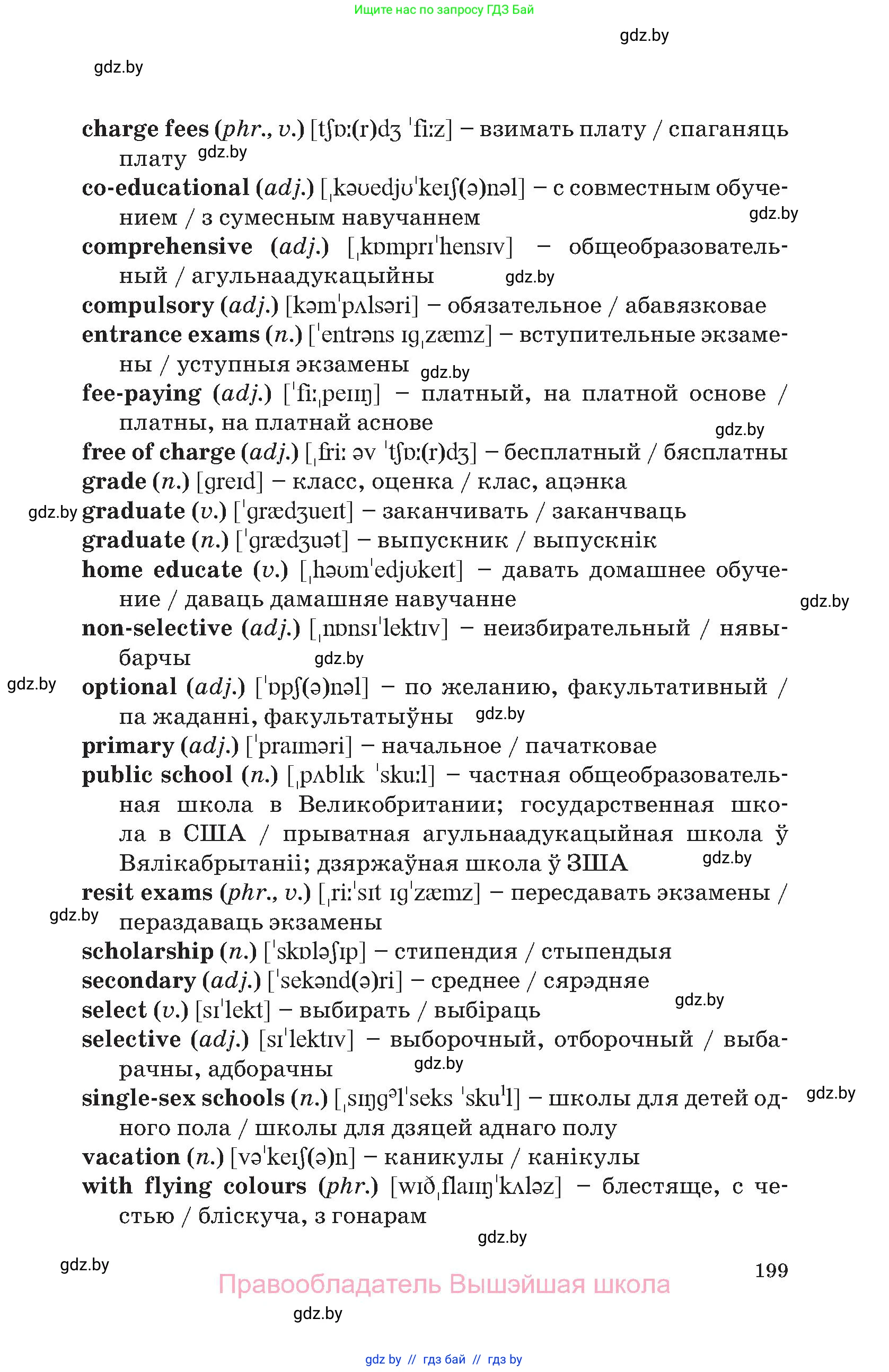 Английский язык (english), 10 класс Учебник (Student's book), авторы: Демченко Наталья Валентиновна, Юхнель Наталья Валентиновна, Севрюкова Татьяна Юрьевна, Бушуева Эдите Владиславовна, Лапицкая Людмила Михайловна (Lapitskaya Ludmila), издательство Вышэйшая школа, Минск, 2021, голубого цвета, страница 199