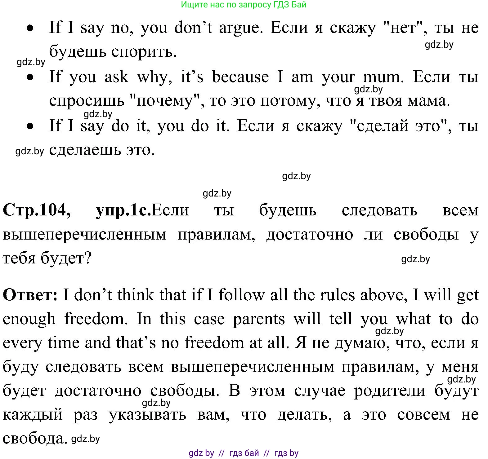 Английский язык (english), 10 класс Учебник (Student's book), авторы: Демченко Наталья Валентиновна, Юхнель Наталья Валентиновна, Севрюкова Татьяна Юрьевна, Бушуева Эдите Владиславовна, Лапицкая Людмила Михайловна (Lapitskaya Ludmila), издательство Вышэйшая школа, Минск, 2021, голубого цвета, Часть ( Part) 1, страница 104, номер 1, Решение (продолжение 2)