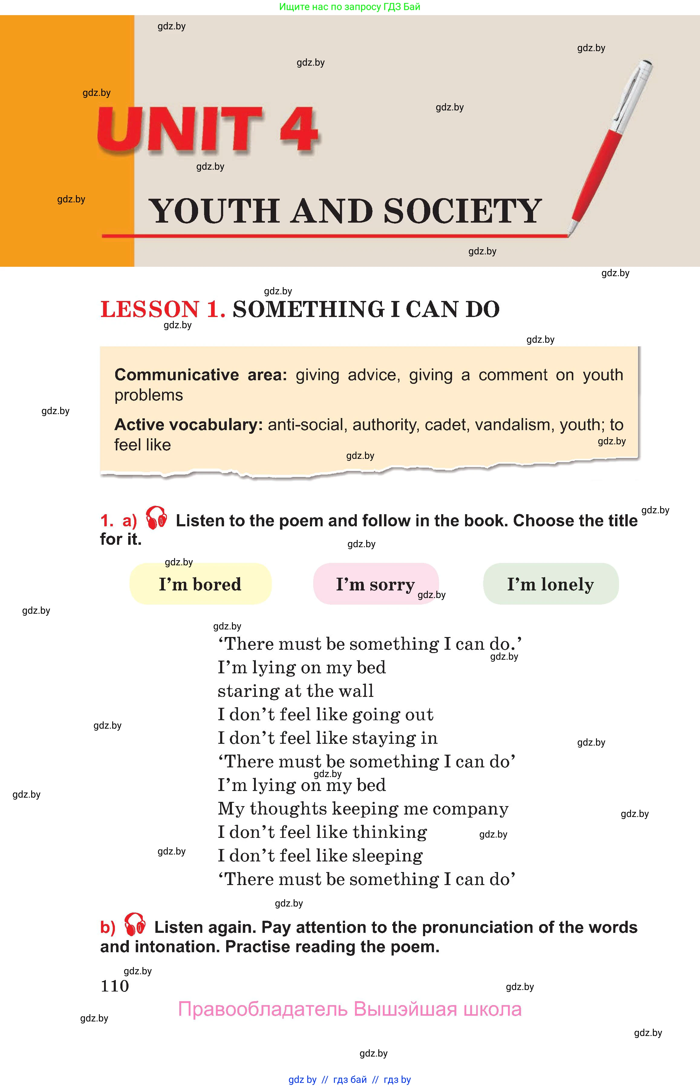 Английский язык (english), 10 класс Учебник (Student's book), авторы: Юхнель Наталья Валентиновна, Наумова Елена Георгиевна, Демченко Наталья Валентиновна, издательство Вышэйшая школа, Минск, 2019, страница 110