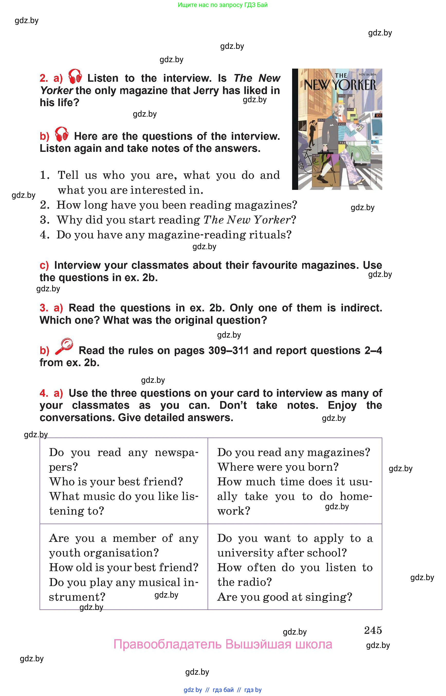 Английский язык (english), 10 класс Учебник (Student's book), авторы: Юхнель Наталья Валентиновна, Наумова Елена Георгиевна, Демченко Наталья Валентиновна, издательство Вышэйшая школа, Минск, 2019, страница 245