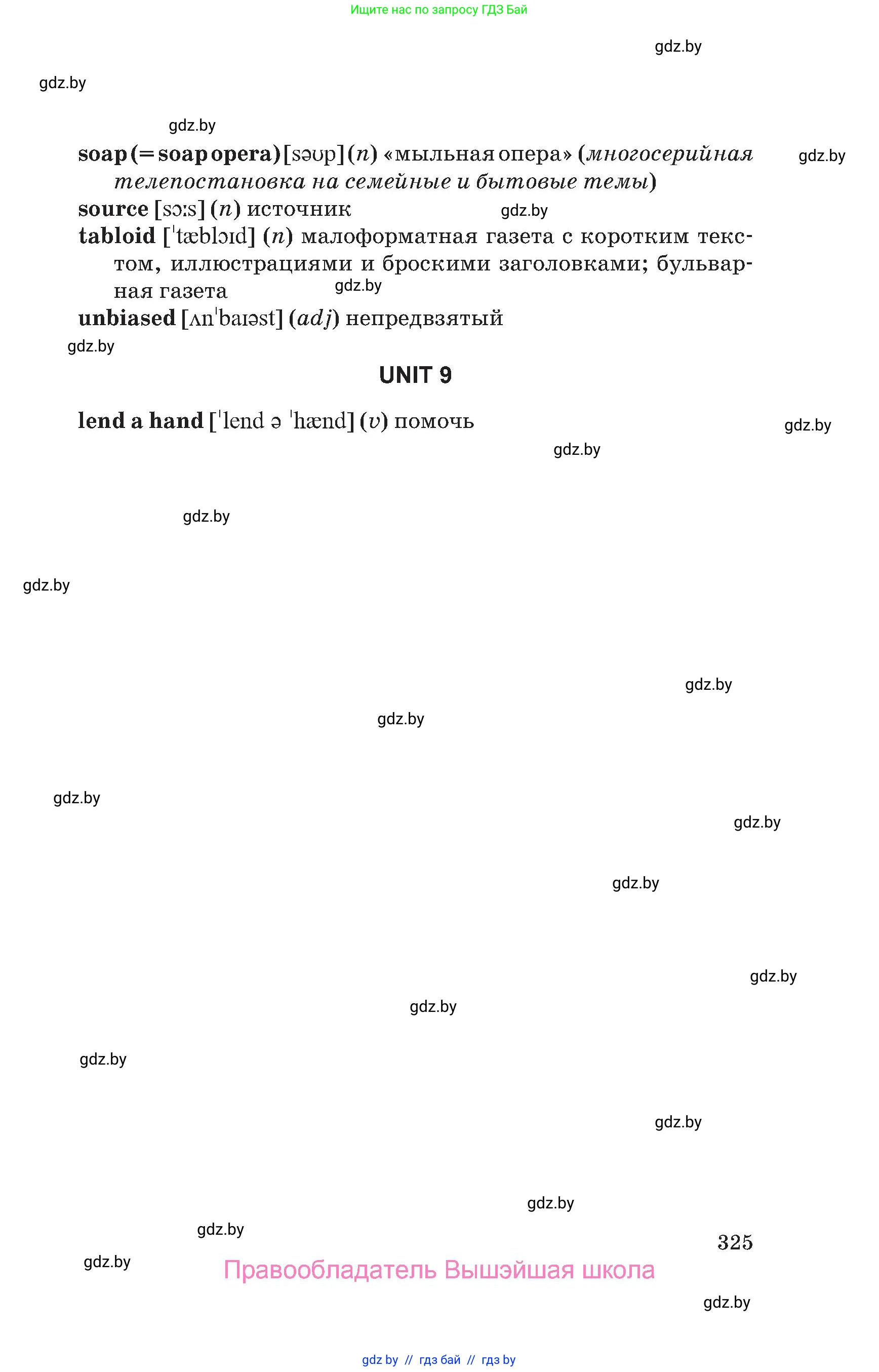 Английский язык (english), 10 класс Учебник (Student's book), авторы: Юхнель Наталья Валентиновна, Наумова Елена Георгиевна, Демченко Наталья Валентиновна, издательство Вышэйшая школа, Минск, 2019, страница 325