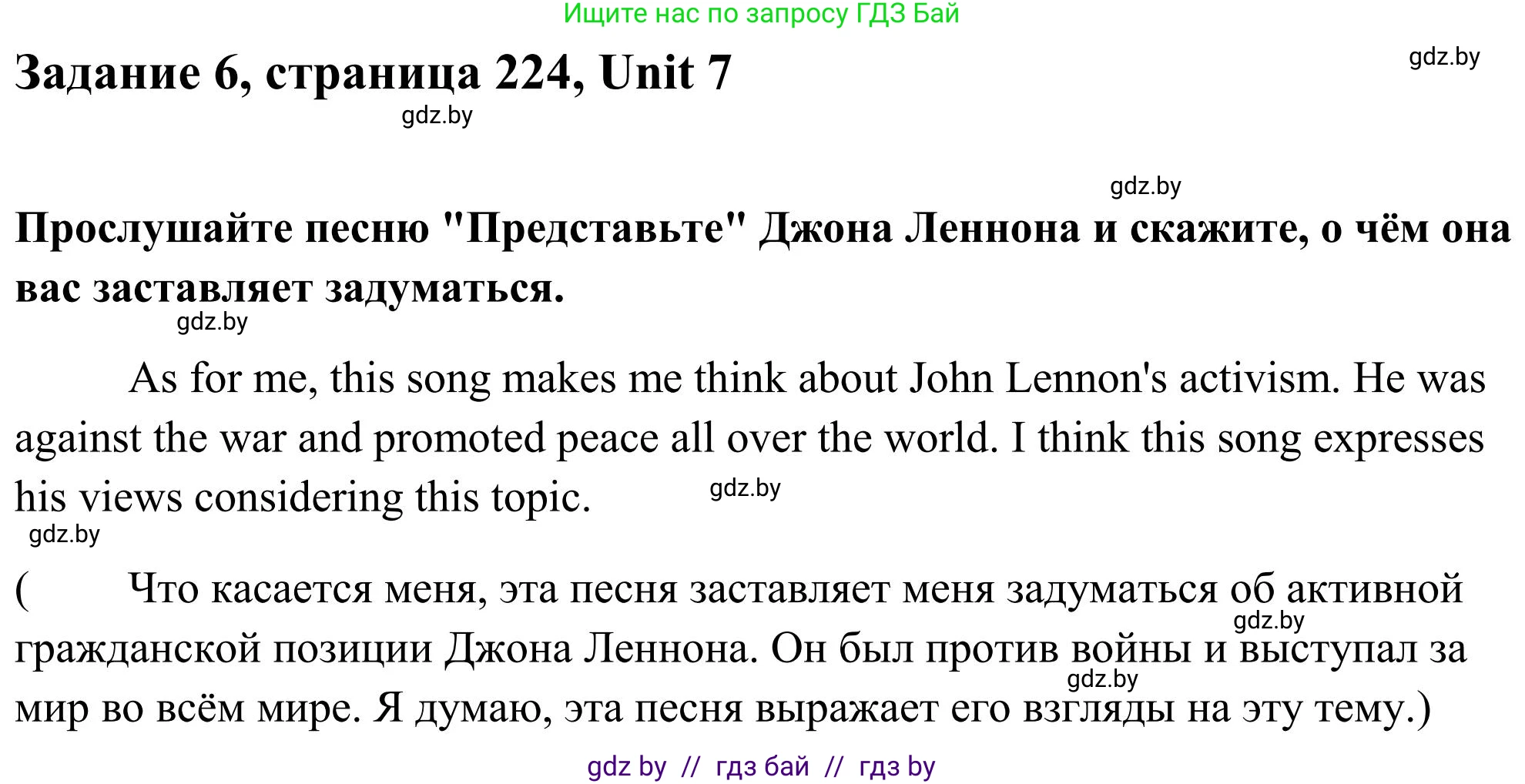 Английский язык (english), 10 класс Учебник (Student's book), авторы: Юхнель Наталья Валентиновна, Наумова Елена Георгиевна, Демченко Наталья Валентиновна, издательство Вышэйшая школа, Минск, 2019, страница 224, номер 6, Решение
