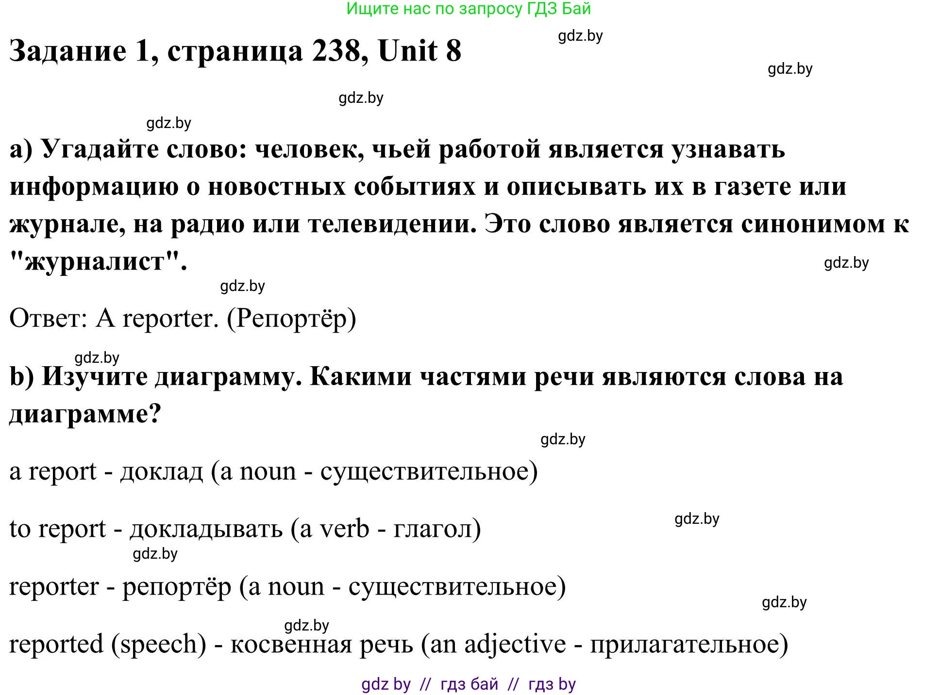 Английский язык (english), 10 класс Учебник (Student's book), авторы: Юхнель Наталья Валентиновна, Наумова Елена Георгиевна, Демченко Наталья Валентиновна, издательство Вышэйшая школа, Минск, 2019, страница 238, номер 1, Решение