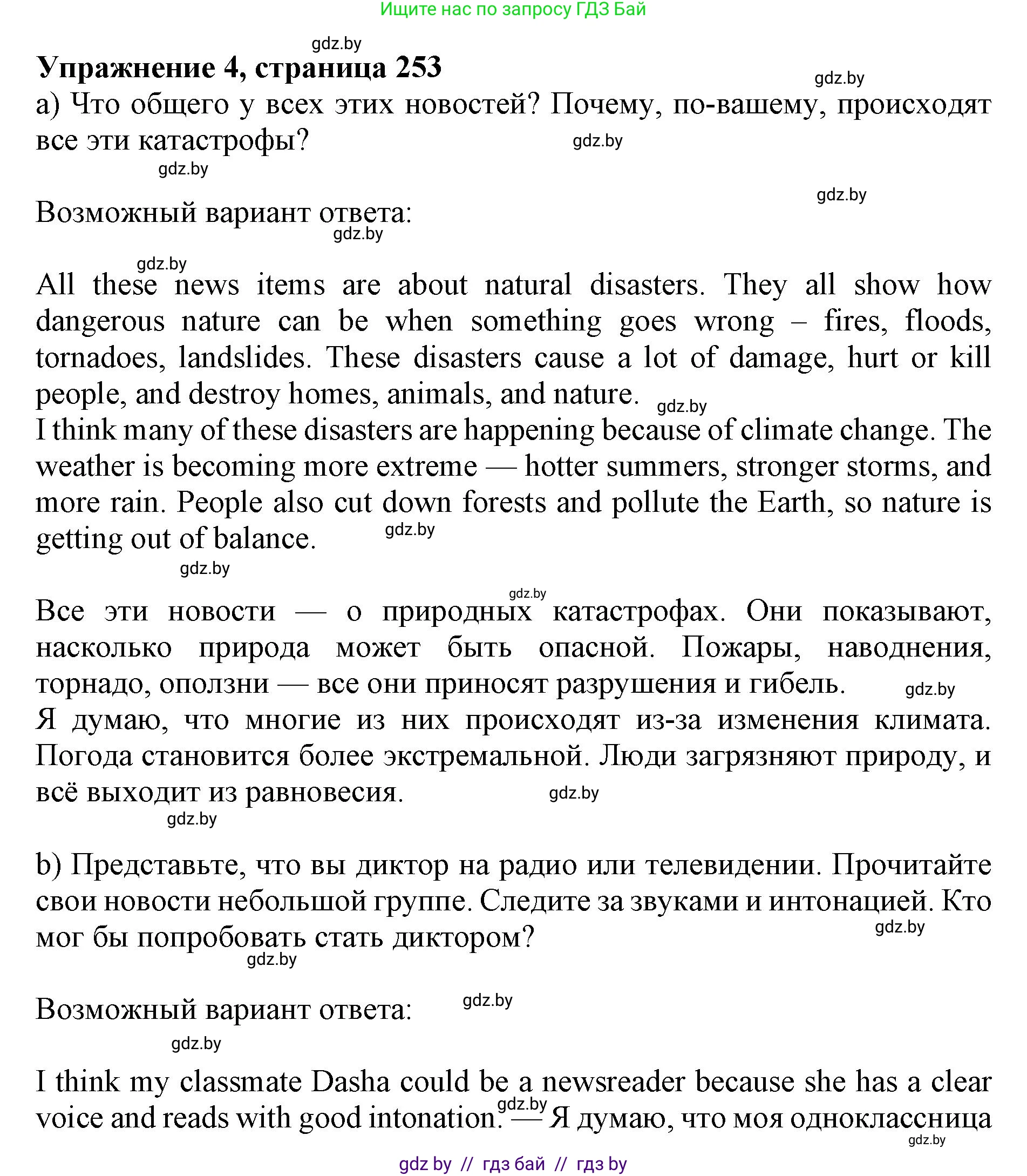 Английский язык (english), 10 класс Учебник (Student's book), авторы: Юхнель Наталья Валентиновна, Наумова Елена Георгиевна, Демченко Наталья Валентиновна, издательство Вышэйшая школа, Минск, 2019, страница 253, номер 4, Решение 2
