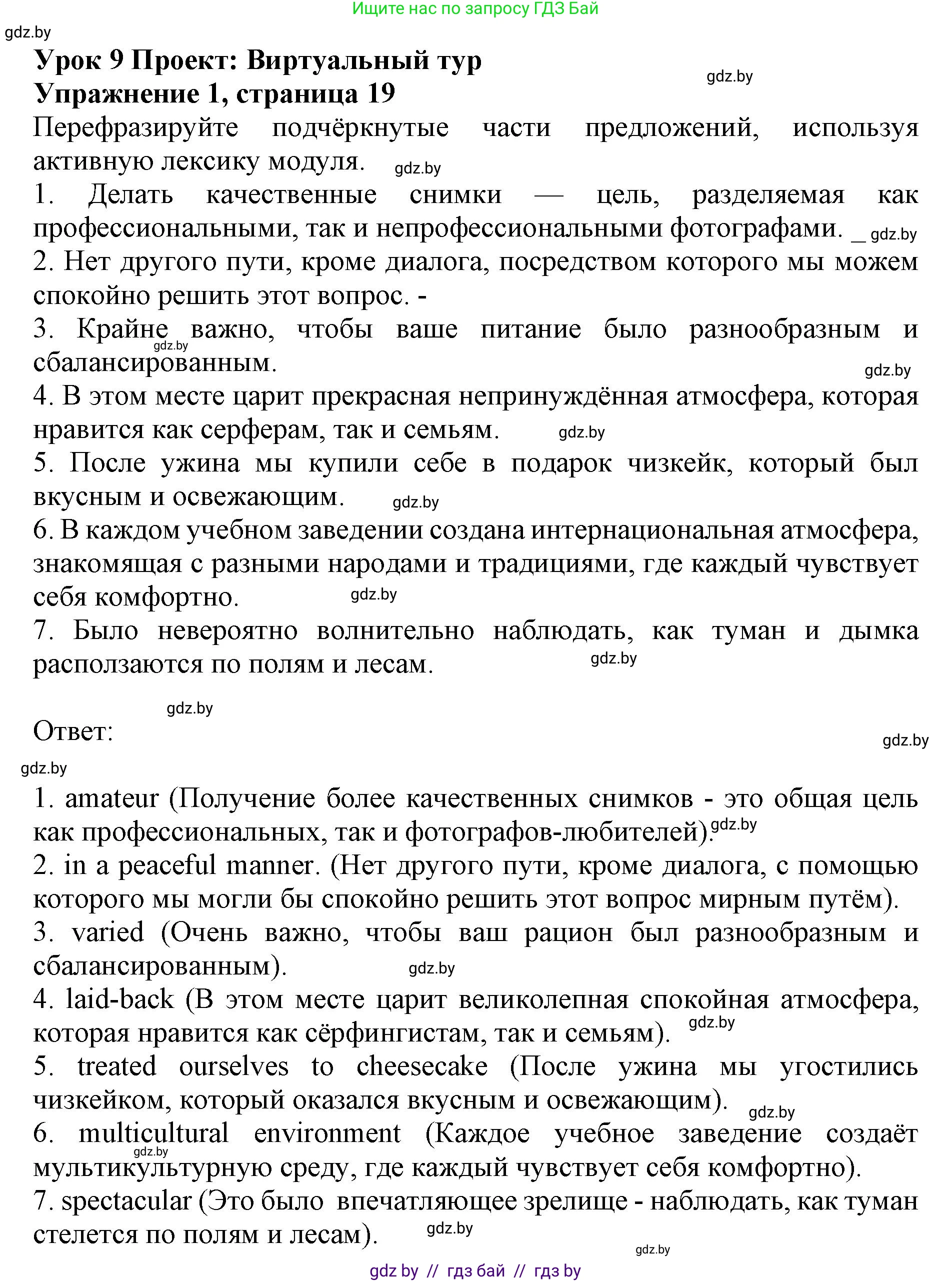 Английский язык (english), 11 класс практикум (activity book ), авторы: Демченко Наталья Валентиновна, Бушуева Эдите Владиславовна, Севрюкова Татьяна Юрьевна, Лапицкая Людмила Михайловна (Lapitskaya Ludmila), Романчук Вероника Романовна, Яковчиц Т Н, издательство Аверсэв, Минск, 2023, Часть 2, страница 19, номер 1, Решение