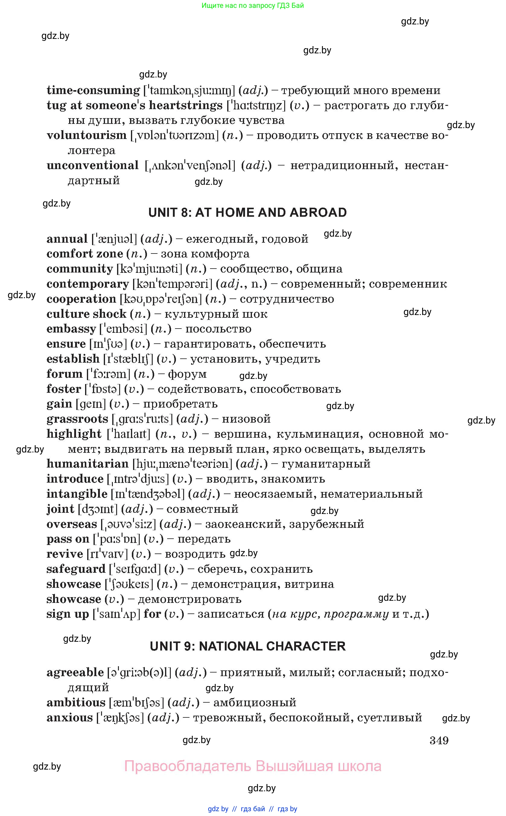 Английский язык (english), 11 класс Учебник (Student's book), авторы: Юхнель Наталья Валентиновна, Демченко Наталья Валентиновна, Романчук Вероника Романовна, Малиновская Елена Александровна, Севрюкова Татьяна Юрьевна, Бушуева Эдите Владиславовна, Наумова Елена Георгиевна, Яковчиц Т Н, издательство Вышэйшая школа, Минск, 2021, бирюзового цвета, страница 349