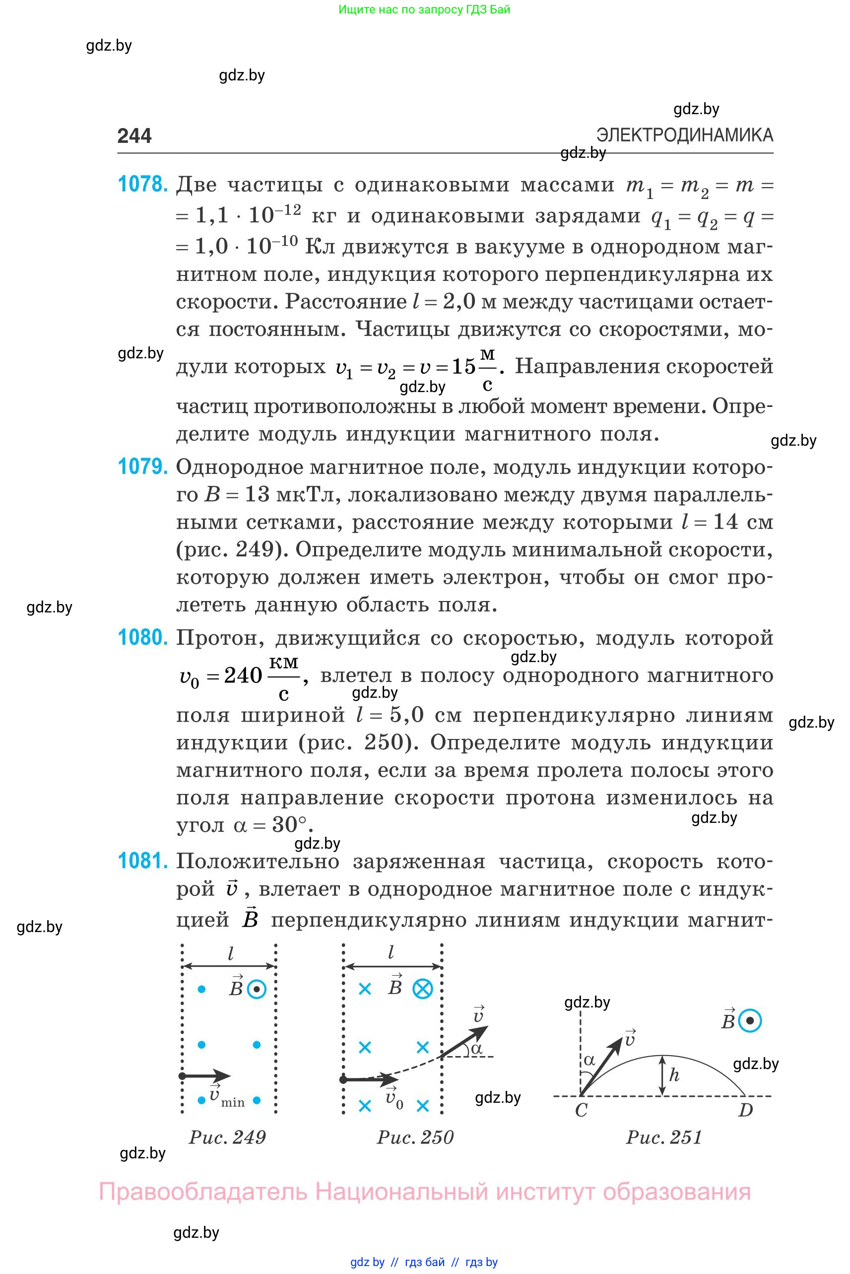 Физика, 10 класс Сборник задач, авторы: Дорофейчик Владимир Владимирович, Белая Ольга Николаевна, издательство Национальный институт образования, Минск, 2022, страница 244