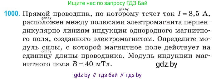 Физика, 10 класс Сборник задач, авторы: Дорофейчик Владимир Владимирович, Белая Ольга Николаевна, издательство Национальный институт образования, Минск, 2022, страница 223, номер 1000, Условие