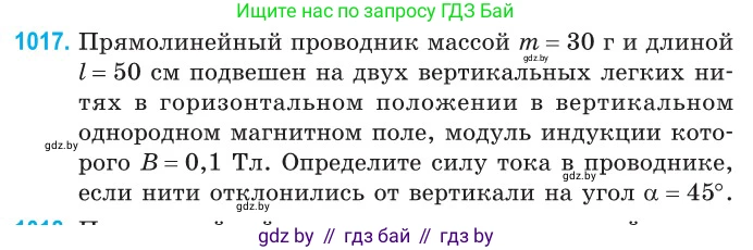 Физика, 10 класс Сборник задач, авторы: Дорофейчик Владимир Владимирович, Белая Ольга Николаевна, издательство Национальный институт образования, Минск, 2022, страница 227, номер 1017, Условие