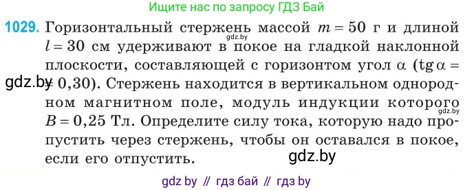 Физика, 10 класс Сборник задач, авторы: Дорофейчик Владимир Владимирович, Белая Ольга Николаевна, издательство Национальный институт образования, Минск, 2022, страница 230, номер 1029, Условие