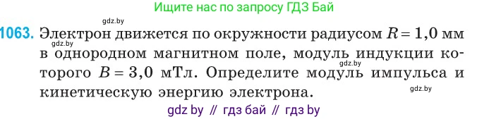 Физика, 10 класс Сборник задач, авторы: Дорофейчик Владимир Владимирович, Белая Ольга Николаевна, издательство Национальный институт образования, Минск, 2022, страница 239, номер 1063, Условие