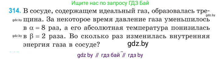 Физика, 10 класс Сборник задач, авторы: Дорофейчик Владимир Владимирович, Белая Ольга Николаевна, издательство Национальный институт образования, Минск, 2022, страница 63, номер 314, Условие