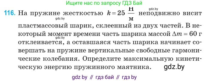 Физика, 11 класс Сборник задач, авторы: Дорофейчик Владимир Владимирович, Силенков Михаил Анатольевич, издательство Национальный институт образования, Минск, 2023, страница 37, номер 116, Условие