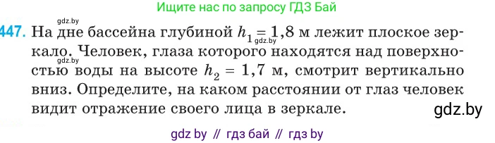 Физика, 11 класс Сборник задач, авторы: Дорофейчик Владимир Владимирович, Силенков Михаил Анатольевич, издательство Национальный институт образования, Минск, 2023, страница 137, номер 447, Условие