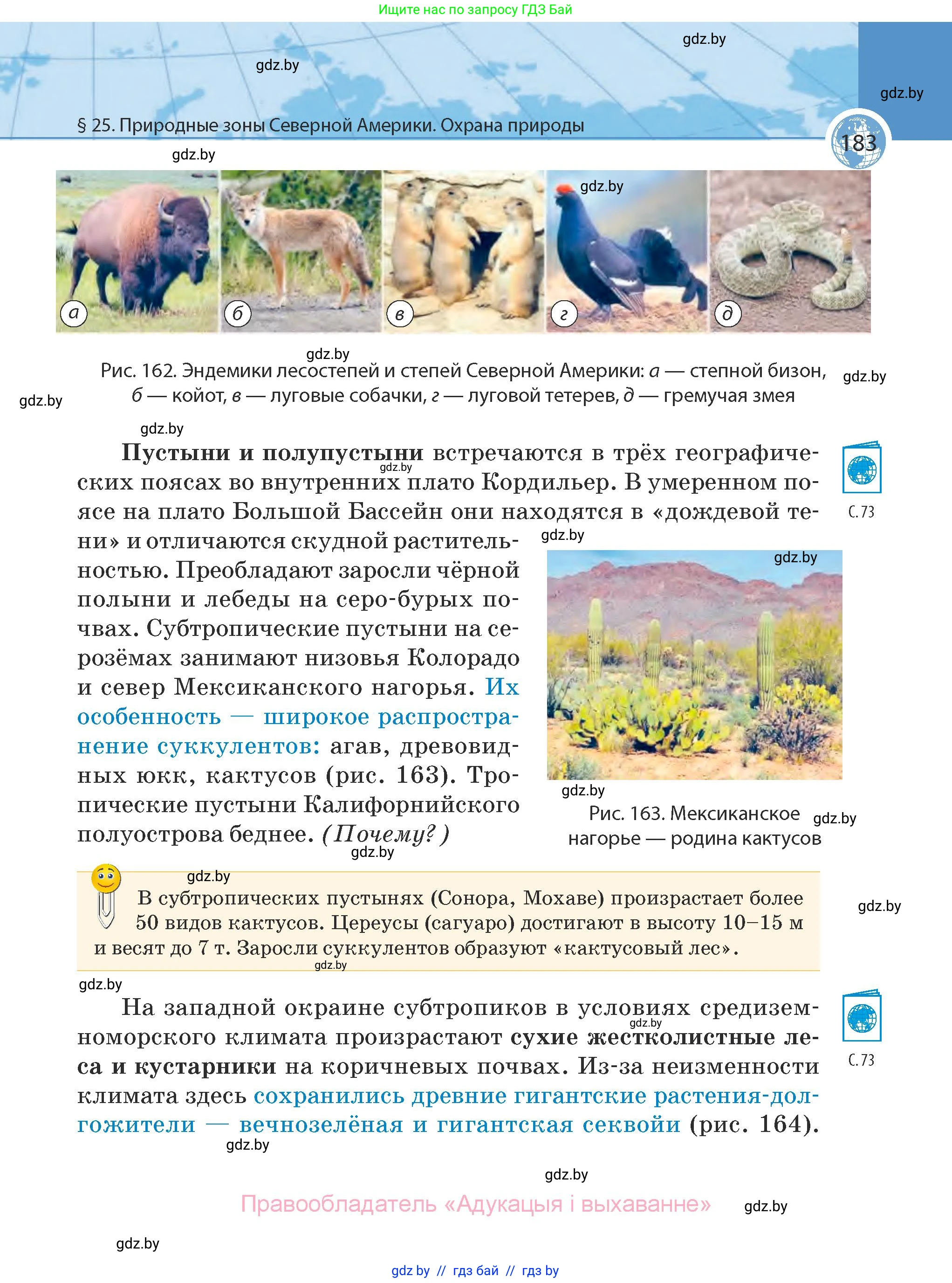 География, 7 класс Учебник, авторы: Кольмакова Елена Генадьевна, Лопух Пётр Степанович, Сарычева Ольга Владимировна, издательство Адукацыя i выхаванне, Минск, 2023, страница 183