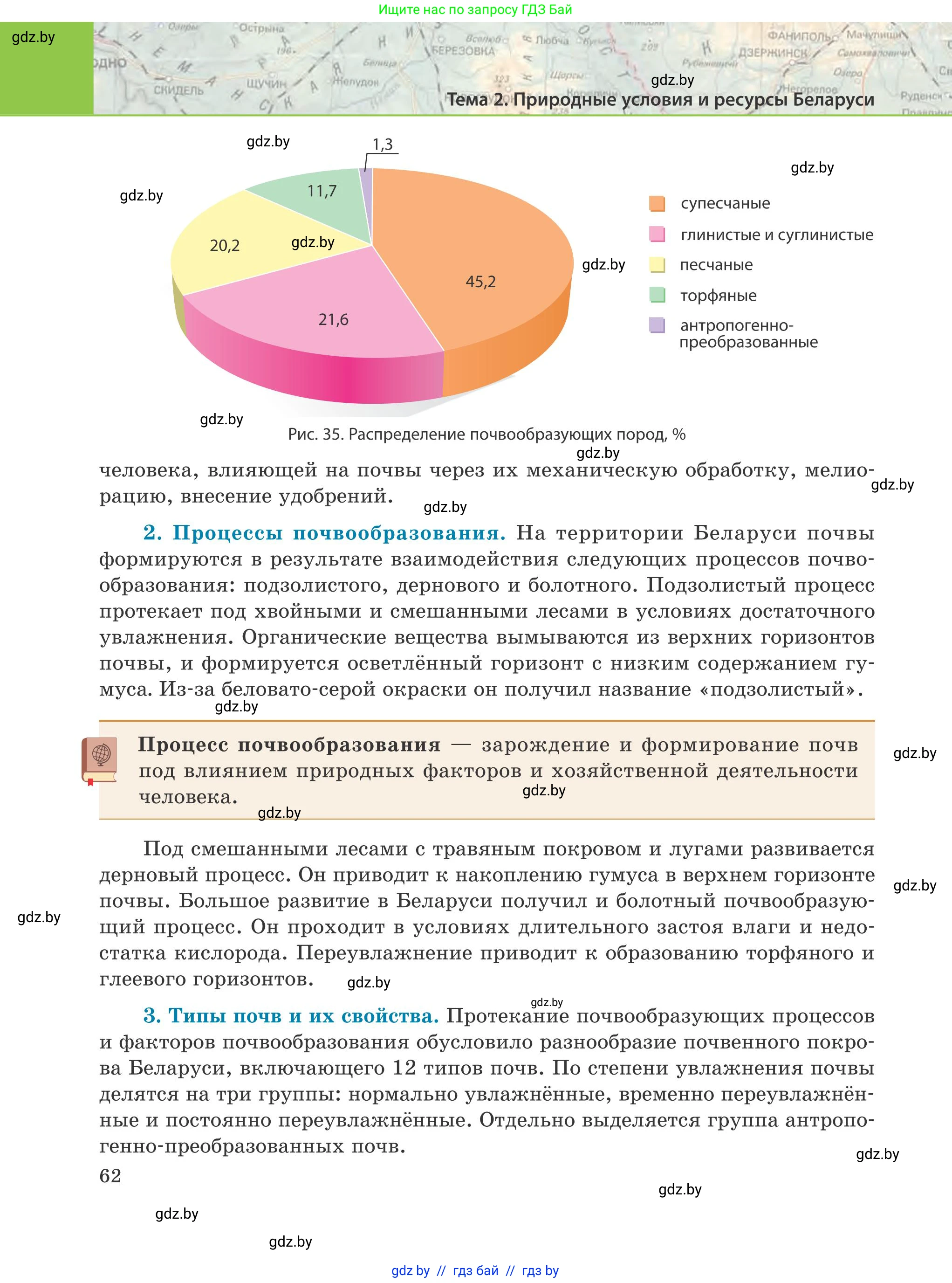 География, 9 класс Учебник, авторы: Брилевский Михаил Николаевич, Климович Алеся Владимировна, издательство Адукацыя i выхаванне, Минск, 2025, страница 62