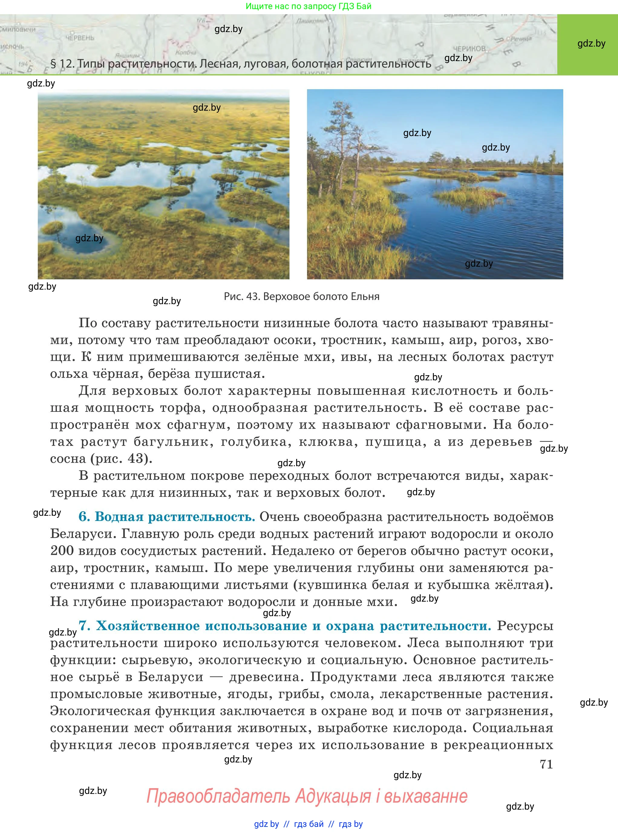 География, 9 класс Учебник, авторы: Брилевский Михаил Николаевич, Климович Алеся Владимировна, издательство Адукацыя i выхаванне, Минск, 2025, страница 71