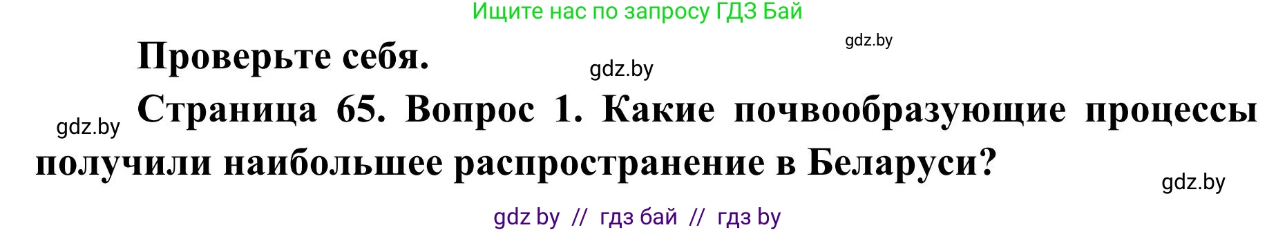 География, 9 класс Учебник, авторы: Брилевский Михаил Николаевич, Климович Алеся Владимировна, издательство Адукацыя i выхаванне, Минск, 2025, страница 65, Решение 2025