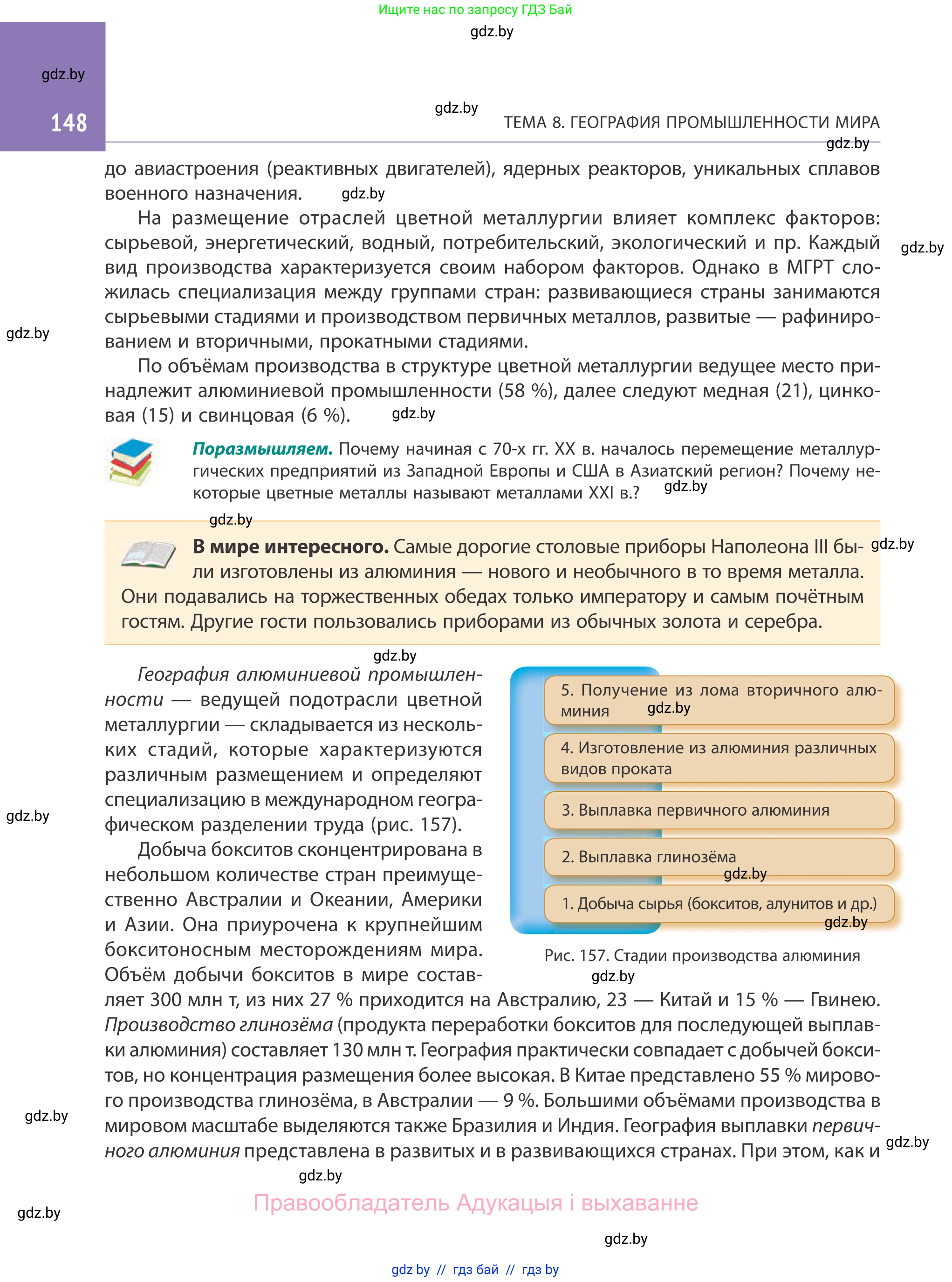 География, 10 класс Учебник, авторы: Антипова Екатерина Анатольевна, Гузова Ольга Николаевна, издательство Адукацыя i выхаванне, Минск, 2019, страница 148