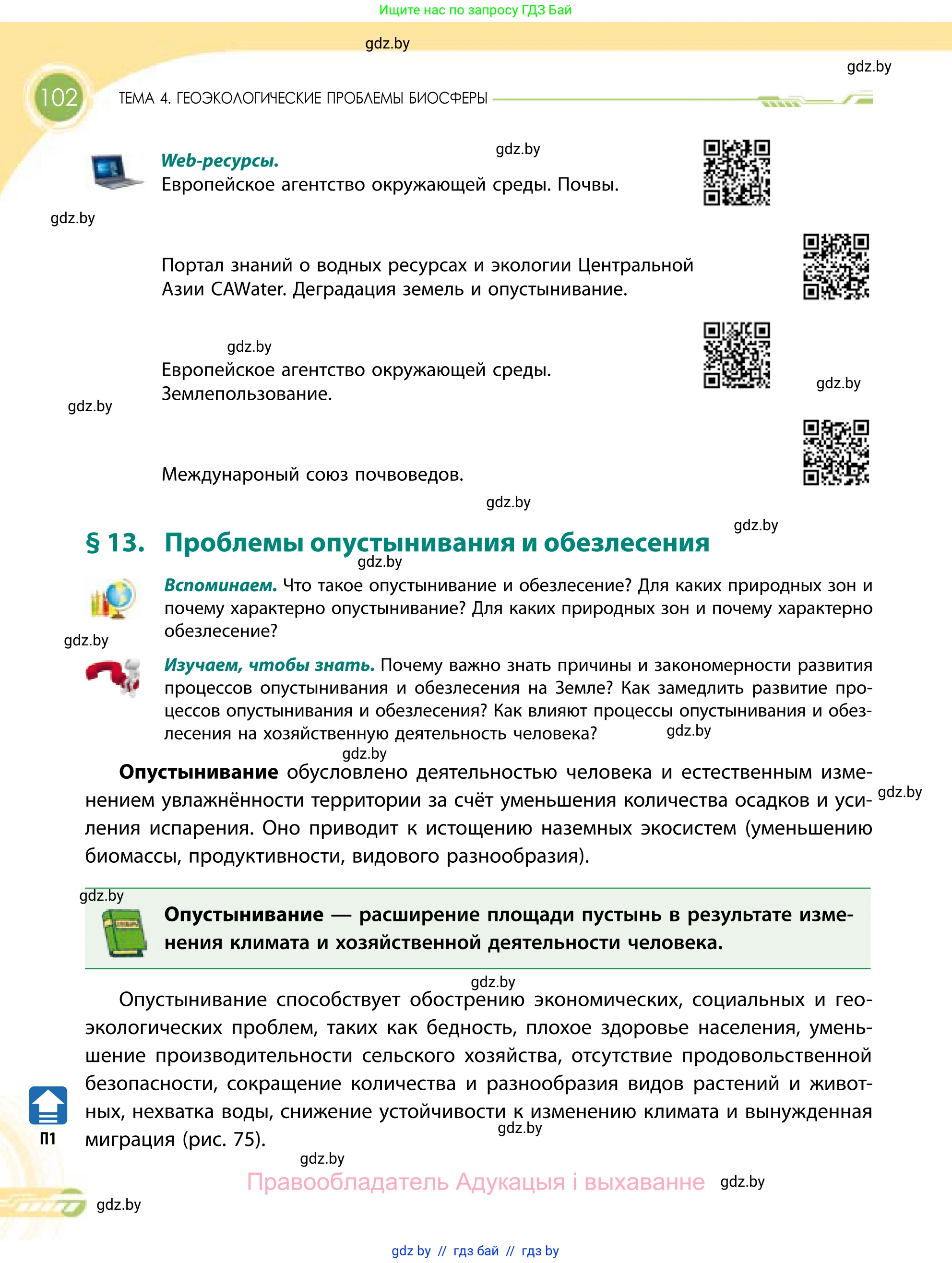 География, 11 класс Учебник, авторы: Витченко Александр Николаевич, Антипова Екатерина Анатольевна, Гузова Ольга Николаевна, издательство Адукацыя i выхаванне, Минск, 2021, страница 102