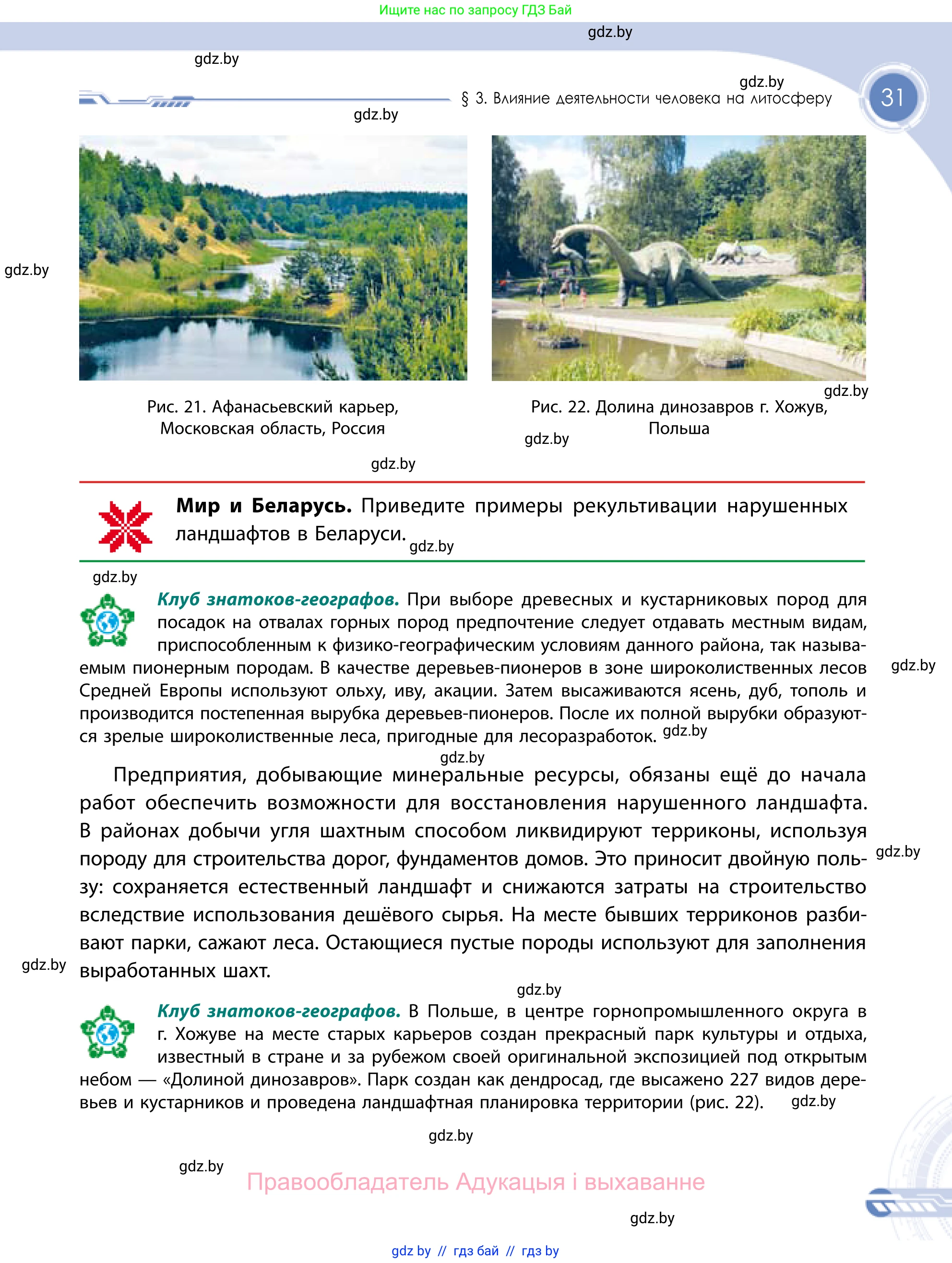 География, 11 класс Учебник, авторы: Витченко Александр Николаевич, Антипова Екатерина Анатольевна, Гузова Ольга Николаевна, издательство Адукацыя i выхаванне, Минск, 2021, страница 31