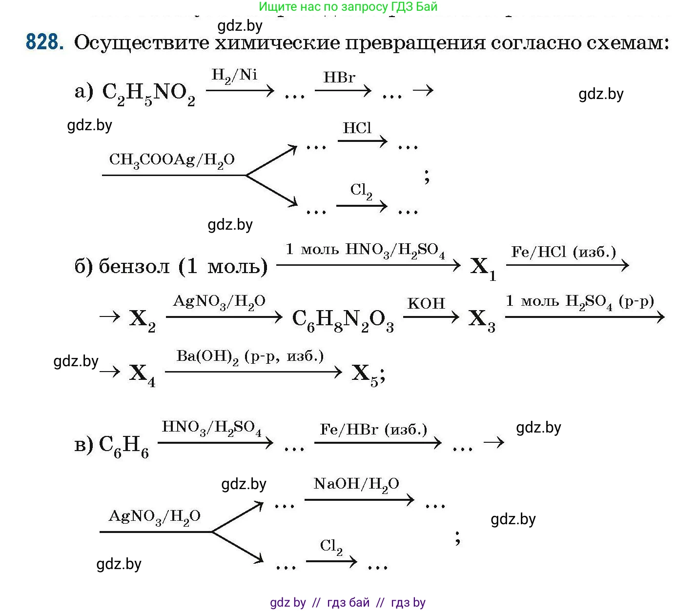 Химия, 10 класс Сборник задач, авторы: Матулис Вадим Эдвардович, Матулис Виталий Эдвардович, Колевич Татьяна Александровна, издательство Национальный институт образования, Минск, 2021, страница 194, номер 828, Условие