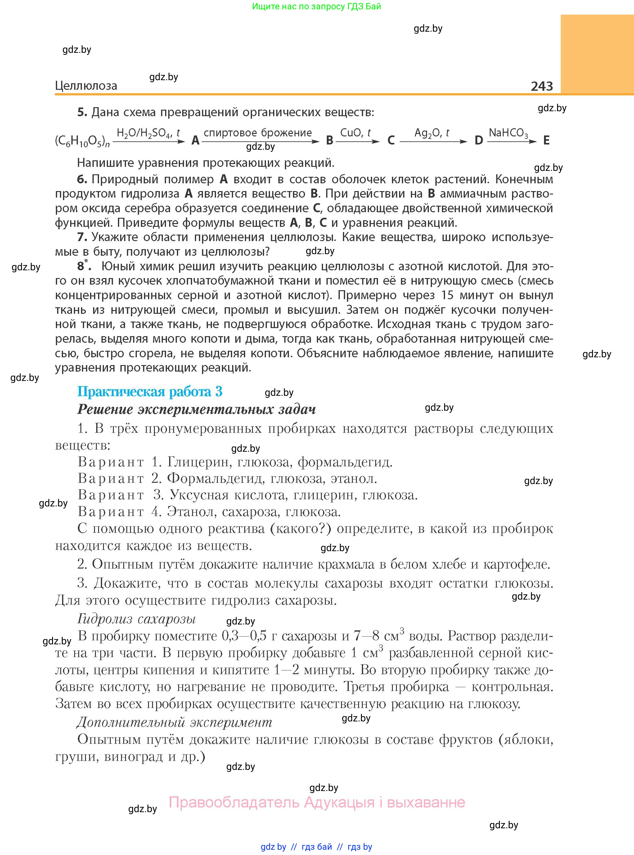 Химия, 10 класс Учебник, авторы: Колевич Татьяна Александровна, Матулис Вадим Эдвардович, Матулис Виталий Эдвардович, Варакса Игорь Николаевич, издательство Адукацыя i выхаванне, Минск, 2019, страница 243