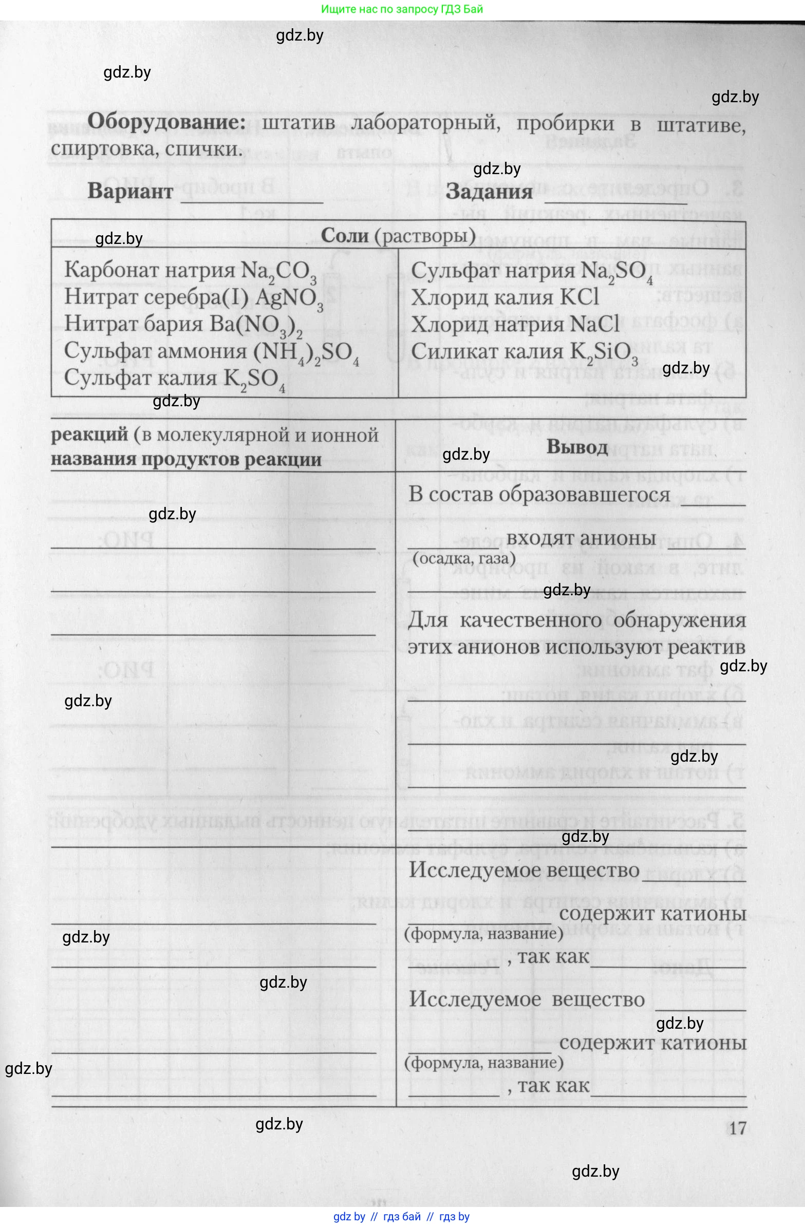 Химия, 11 класс Тетрадь для практических работ, автор: Борушко Ирина Ивановна, издательство Сэр-Вит, Минск, 2022, оранжевого цвета, страница 17