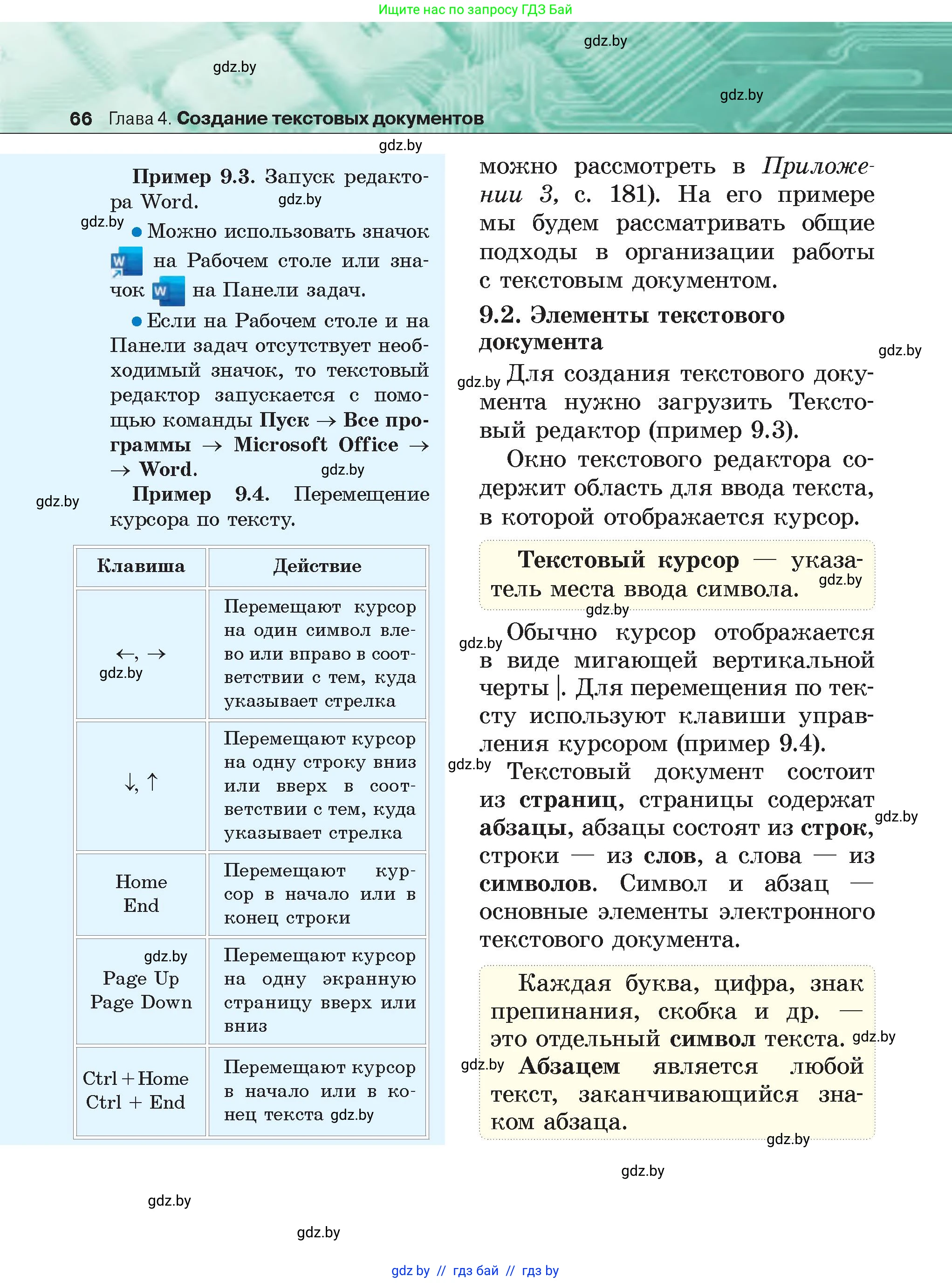 Информатика, 6 класс Учебник, авторы: Котов Владимир Михайлович, Макарова Нина Петровна, Лапо Анжелика Ивановна, Войтехович Елена Николаевна, издательство Народная асвета, Минск, 2024, бирюзового цвета, страница 66