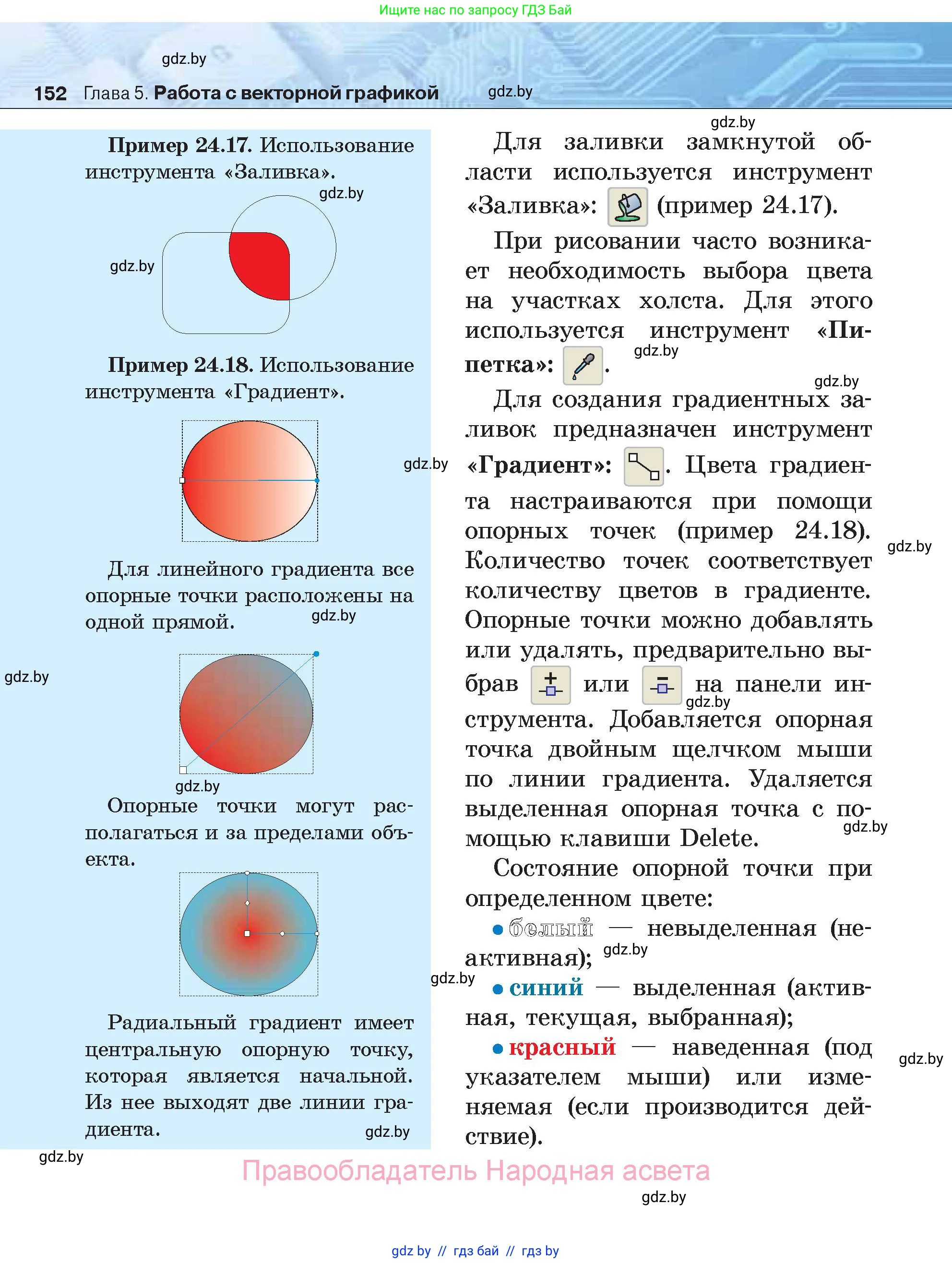 Информатика, 7 класс Учебник, авторы: Котов Владимир Михайлович, Лапо Анжелика Ивановна, Войтехович Елена Николаевна, издательство Народная асвета, Минск, 2017, страница 152