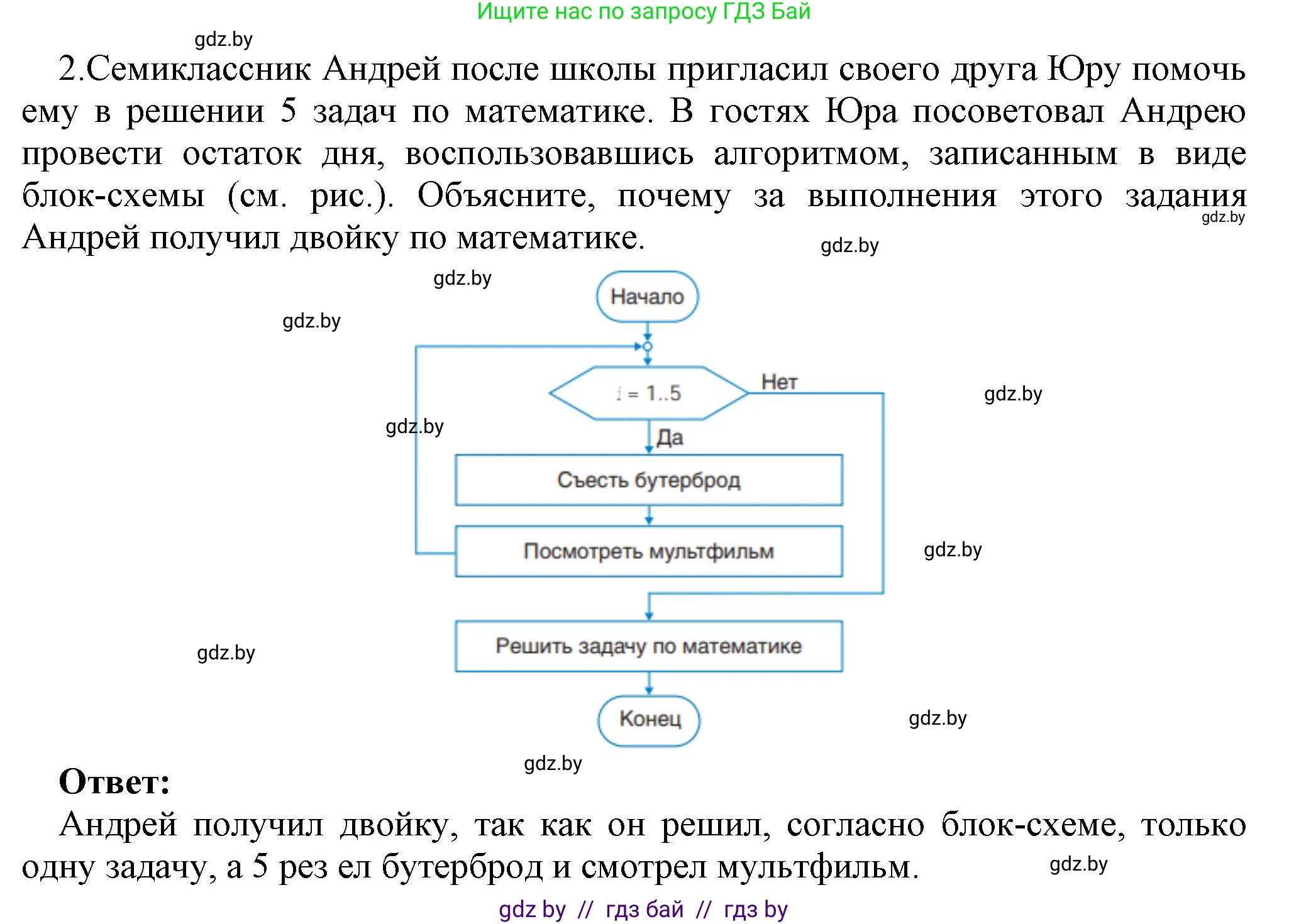 Информатика, 7 класс Учебник, авторы: Котов Владимир Михайлович, Лапо Анжелика Ивановна, Войтехович Елена Николаевна, издательство Народная асвета, Минск, 2017, страница 66, номер 2, Решение