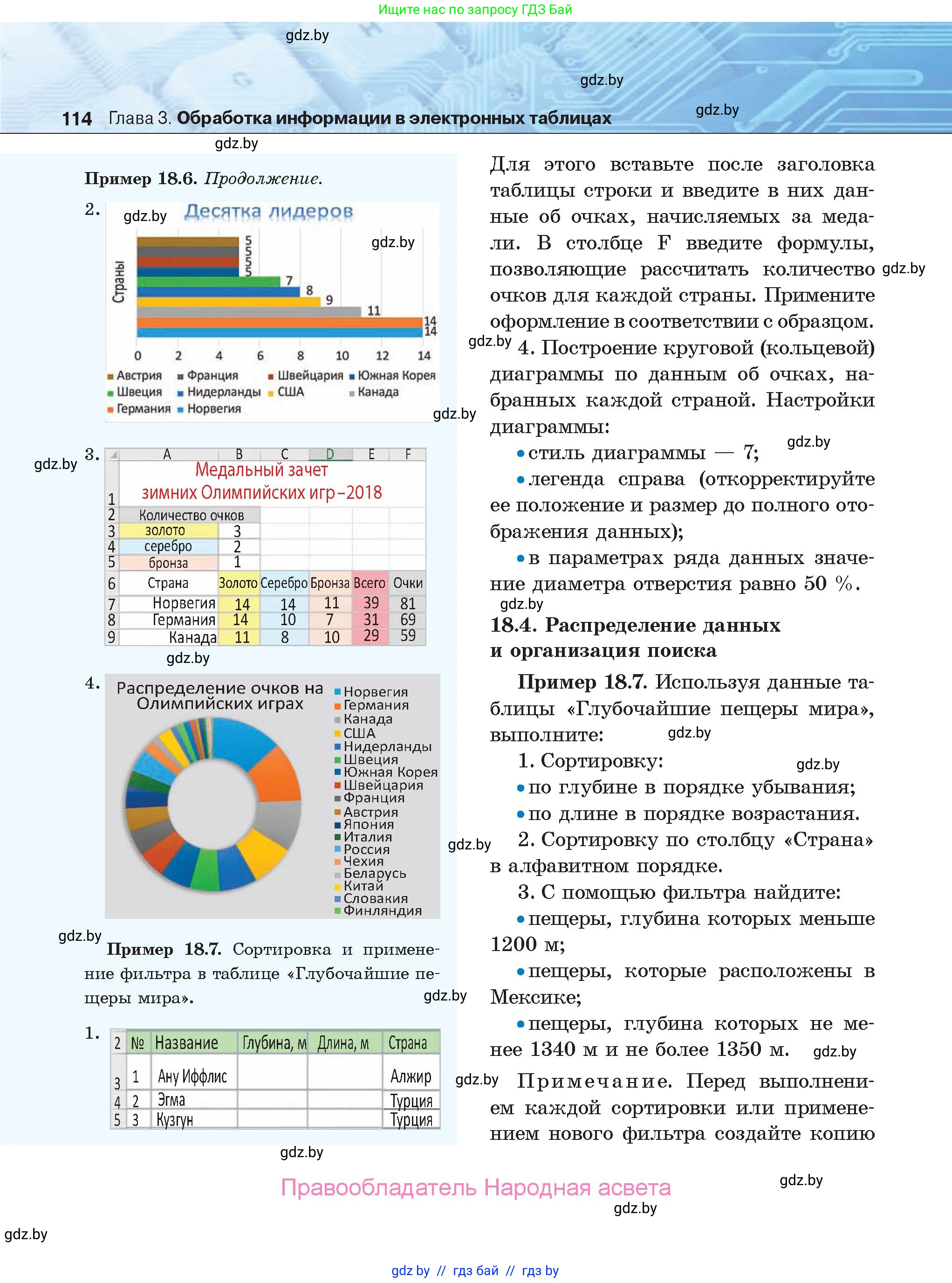 Информатика, 9 класс Учебник, авторы: Котов Владимир Михайлович, Лапо Анжелика Ивановна, Быкадоров Юрий Александрович, Войтехович Елена Николаевна, издательство Народная асвета, Минск, 2019, голубого цвета, страница 114
