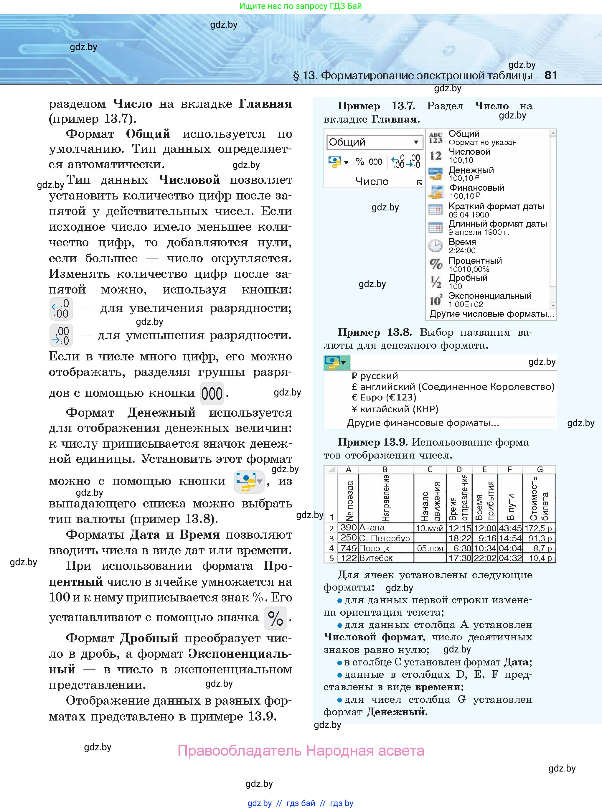 Информатика, 9 класс Учебник, авторы: Котов Владимир Михайлович, Лапо Анжелика Ивановна, Быкадоров Юрий Александрович, Войтехович Елена Николаевна, издательство Народная асвета, Минск, 2019, голубого цвета, страница 81