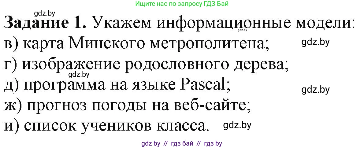Информатика, 9 класс рабочая тетрадь, автор: Овчинникова Лариса Генадьевна, издательство Аверсэв, Минск, 2019, голубого цвета, страница 85, номер 1, Решение